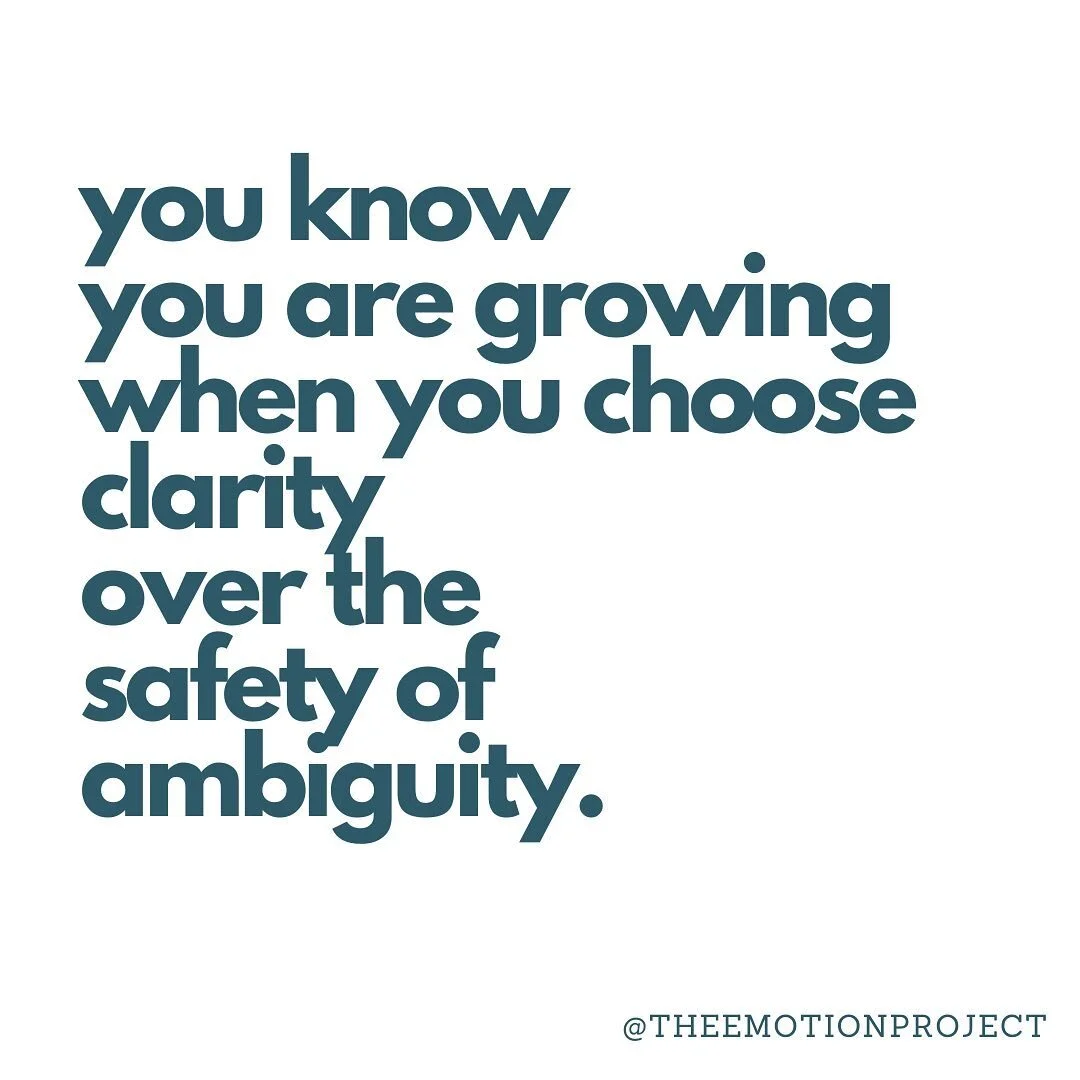 It’s not always easy to get clear in ourselves or get clear in our relationships.  Clarity can feel like a loss.  That’s why we don’t always want to know the truth.  We are afraid the truth will hurt us or force us to make a decisio