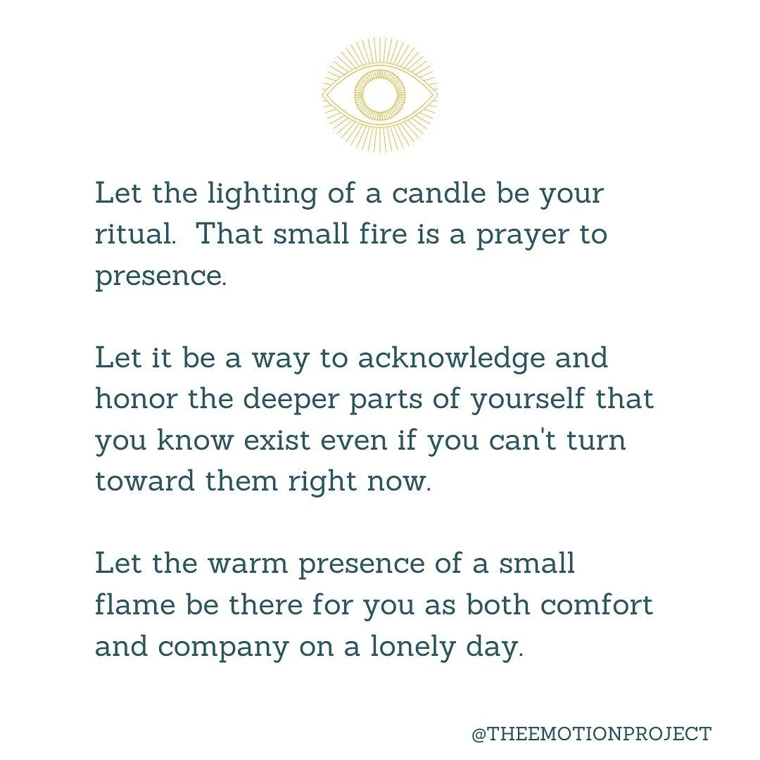 We turn to our phones to feel connected.  We keep the television on to feel less alone.  All of this is PERFECTLY FINE but consider adding something else to your surroundings when you are feeling lonely or anxious or sad:  FIRE. .
.
Fire has presence