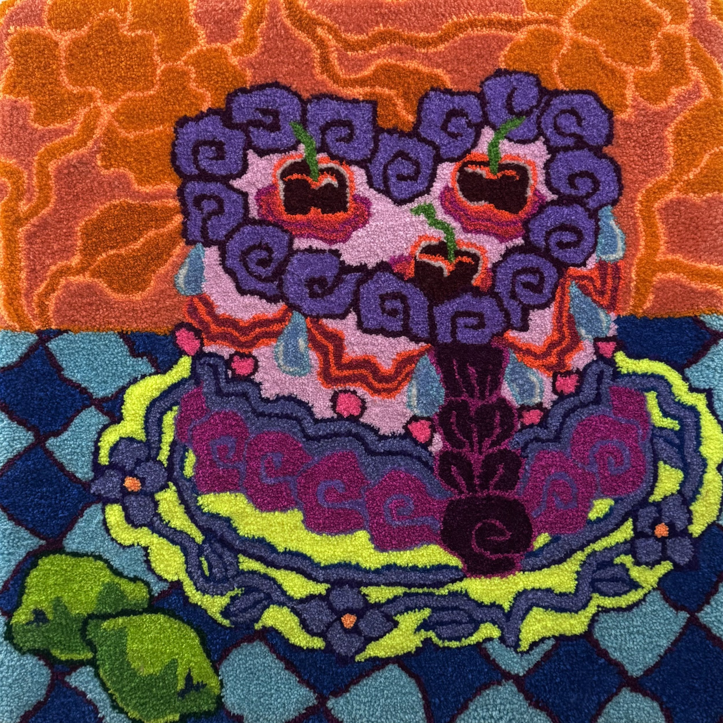 Big Soft Cake with Two Limes
30”x30” tufted yarn on wood stretcher bars