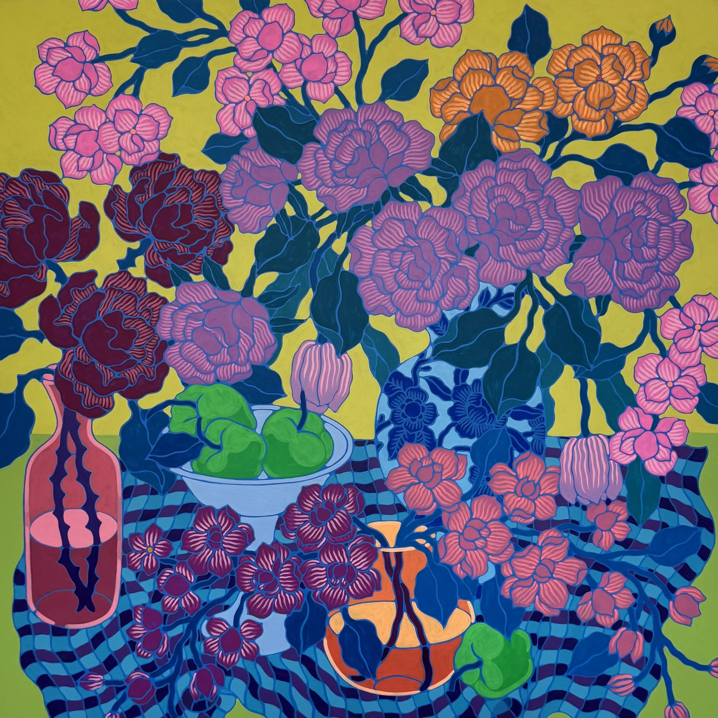 Small Picnic on Green Painting