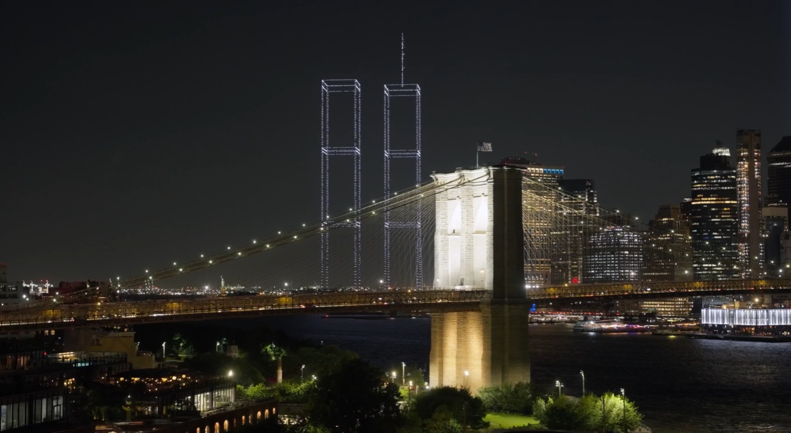 2,977 Lights Over New York Harbor for 9/11 Anniversary