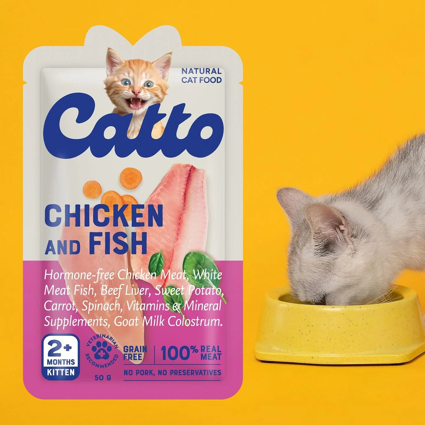 What makes the difference in @catto_catfood is the ingredients. That's why we decided to put all the natural ingredients of Catto on the front side of the packaging. Because we realize, that nowadays, a pet is not only a pet. It's part of your family