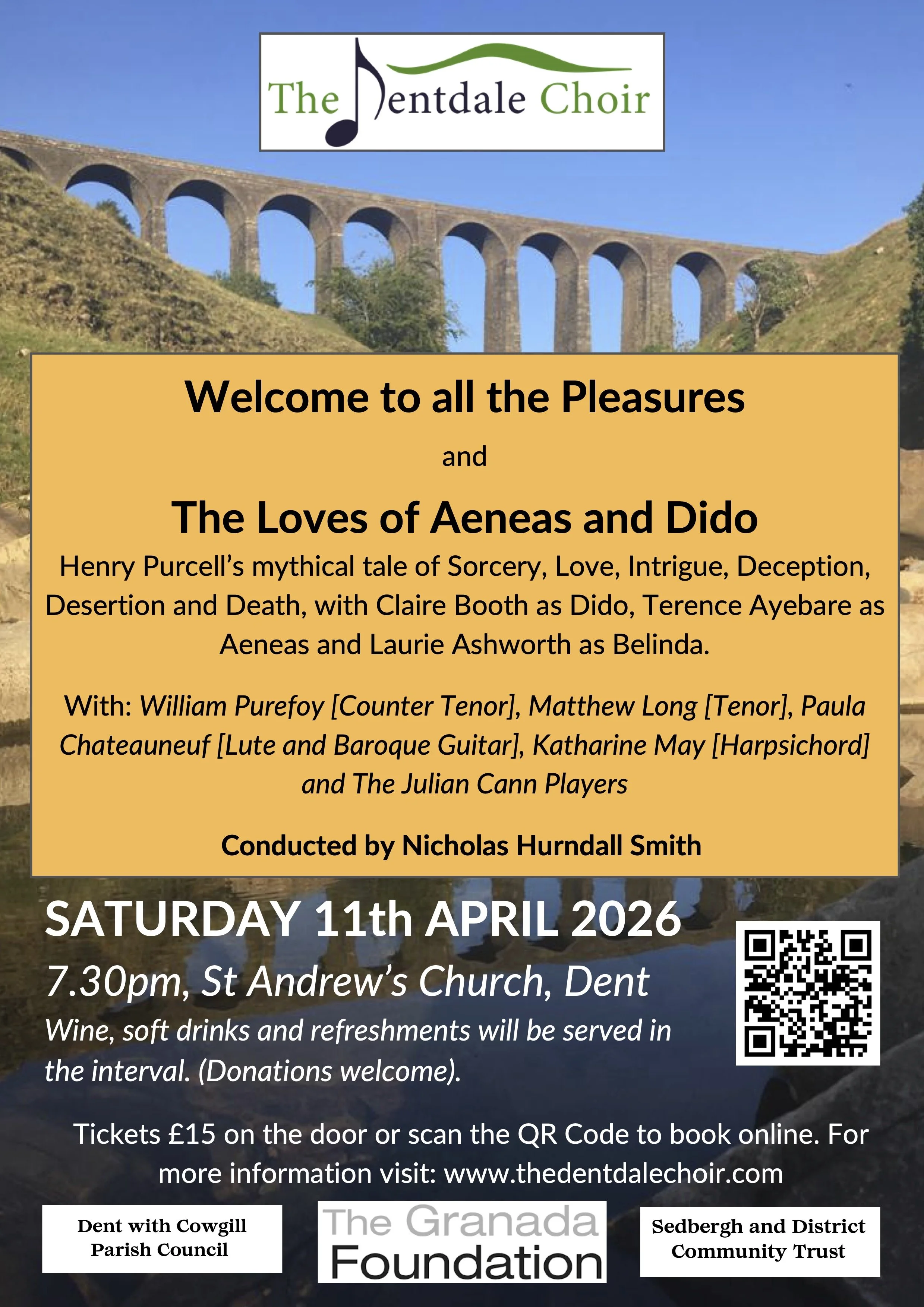 Dentdale Choir performs Purcell’s Dido and Aeneas on Saturday 11 May 2026