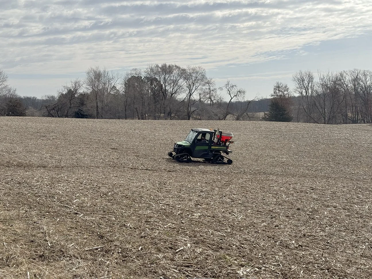Mar 2026 broadcast seeding forbs on 24 acres of old ag fields
