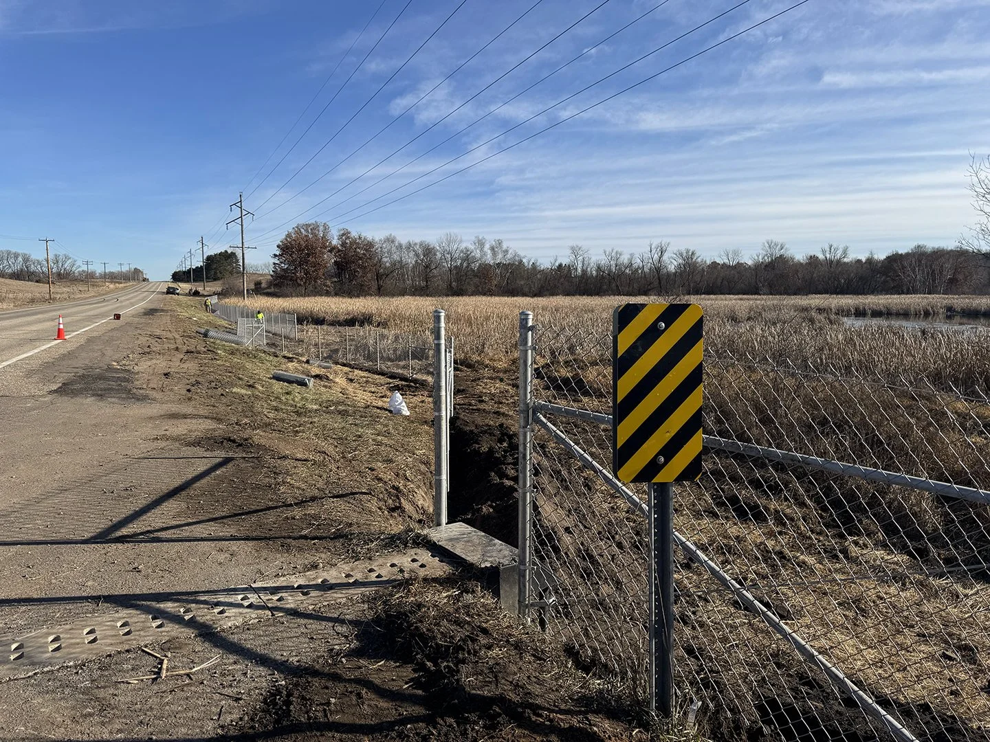 Turtle fence installed along 170th to guide turtles to underground tunnel