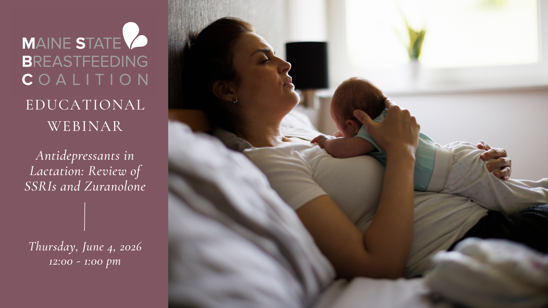 Educational Webinar: “Antidepressants in Lactation: Review of SSRIs and Zuranolone"