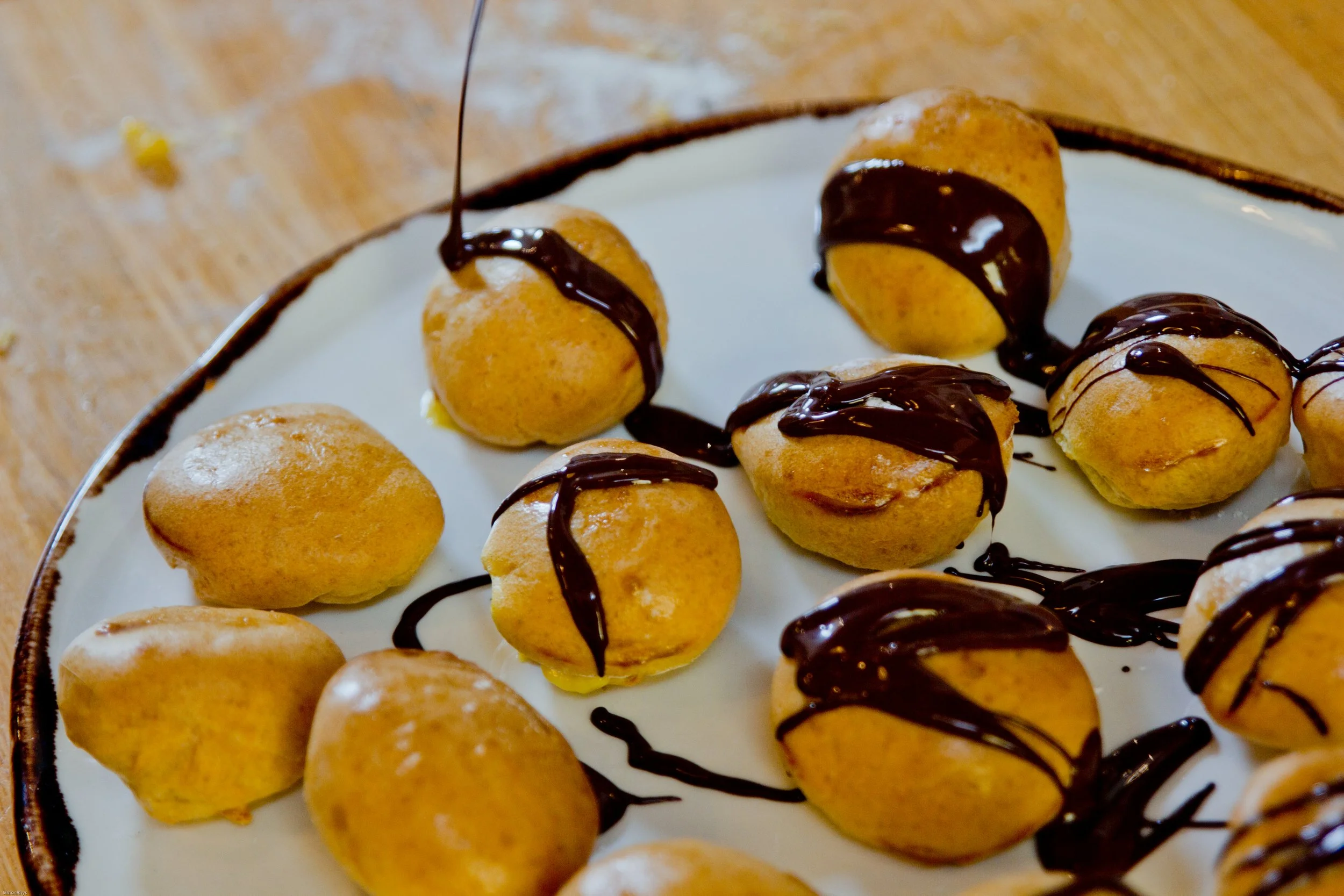 Profiteroles Chocolate Sauce River Cottage Food Photography