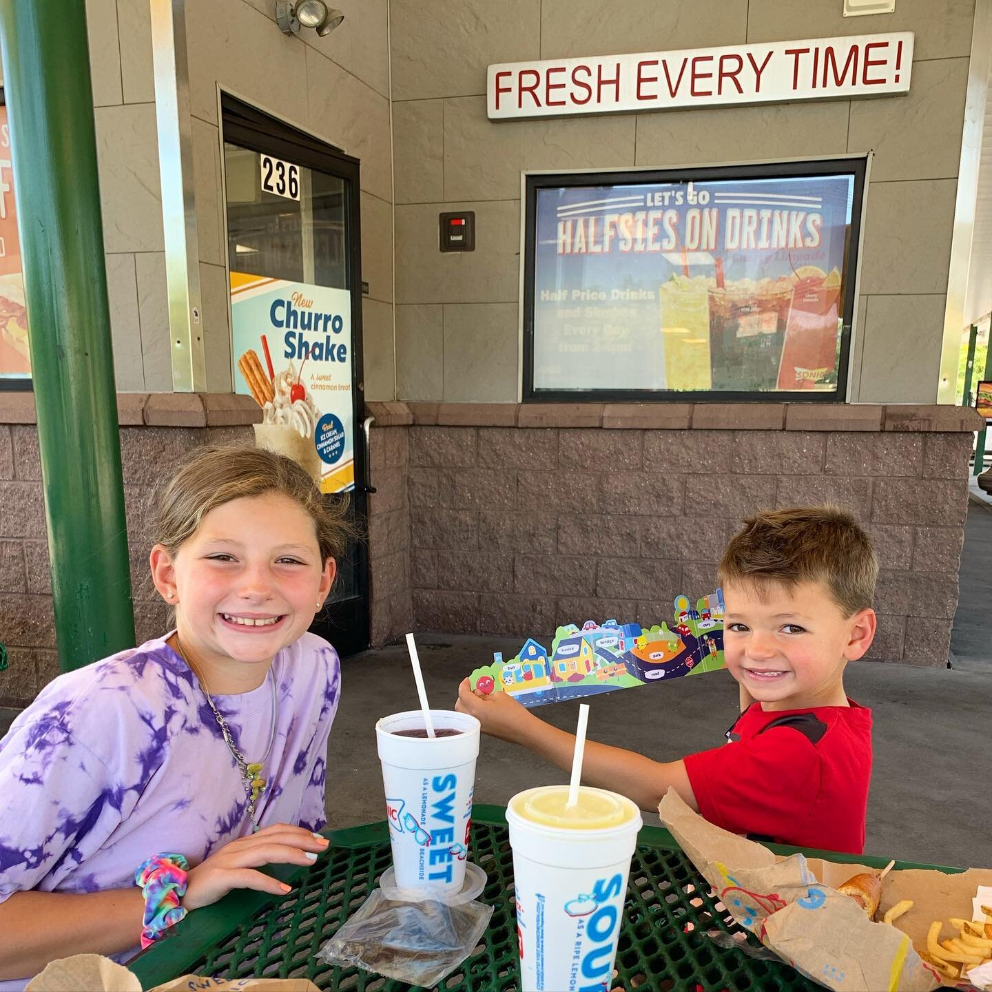 spent the day back to school shopping with my babes and crossed &lsquo;eat at Sonic&rsquo; off of Henry&rsquo;s summer bucket list ☀️ just love these two so much and soaking up all the time I have with them before school starts 💛
