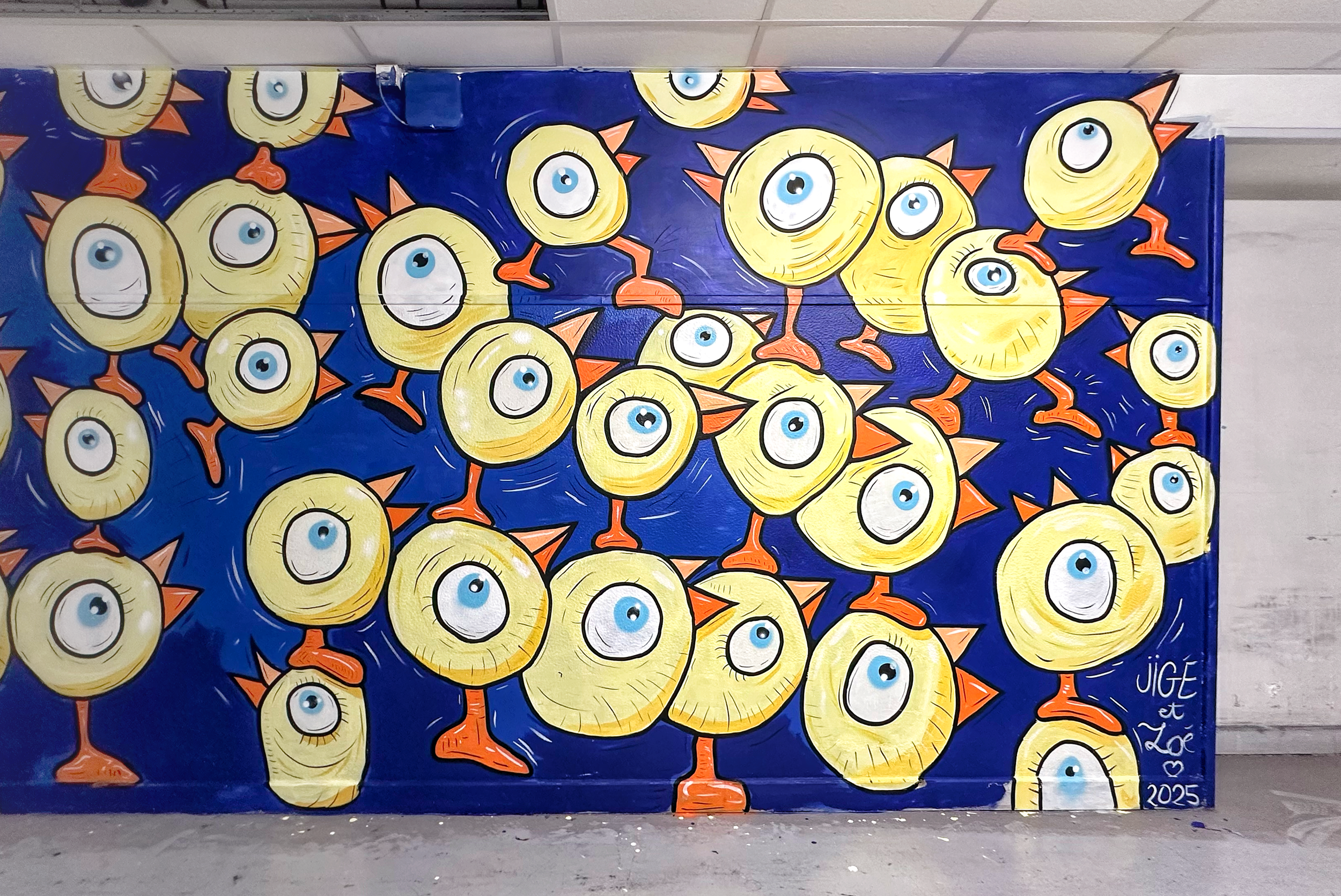 Oeuvre unique de l'artiste français Jigé pour l'hôpital necker à Paris