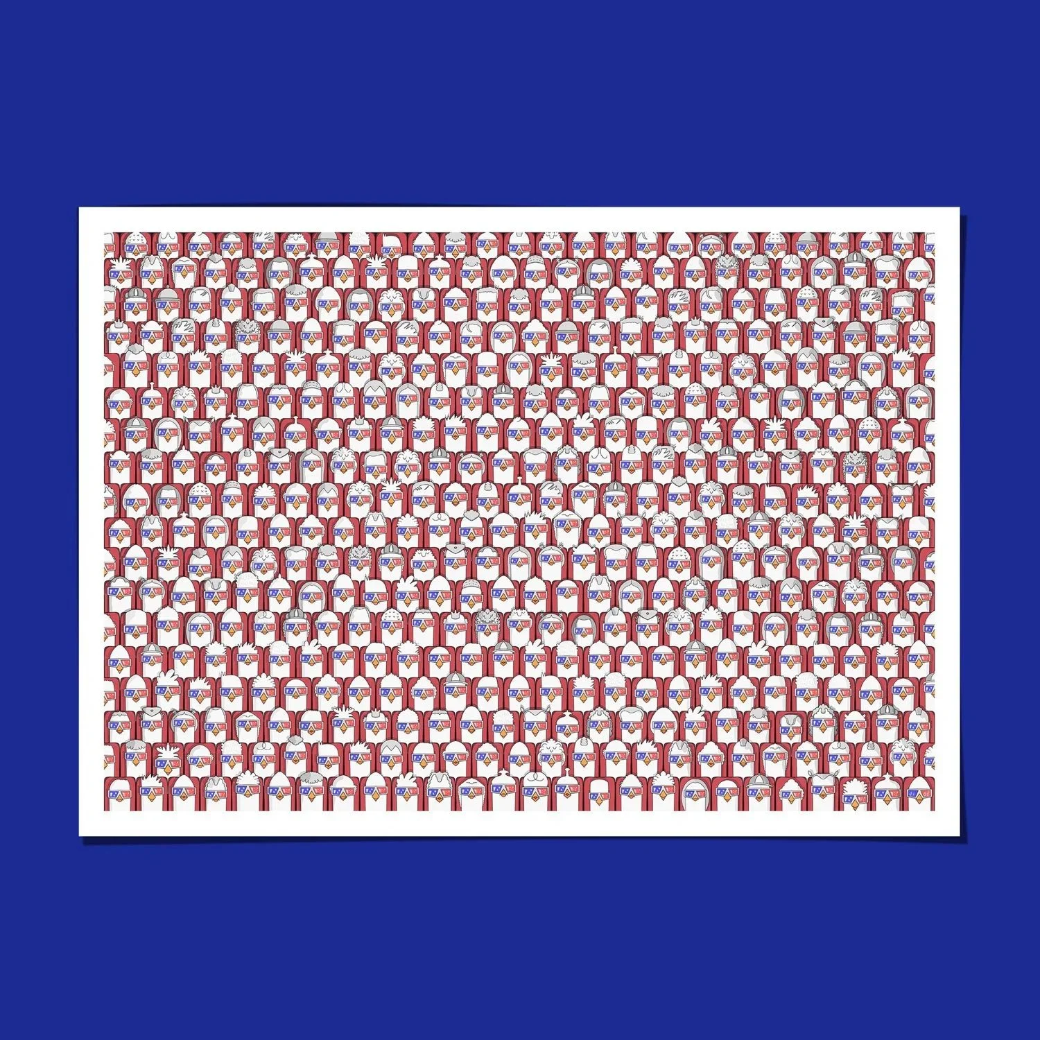 Sérigraphie unique de l'artiste français jigé sur le thème du cinéma et des films BLOCKBUSTER