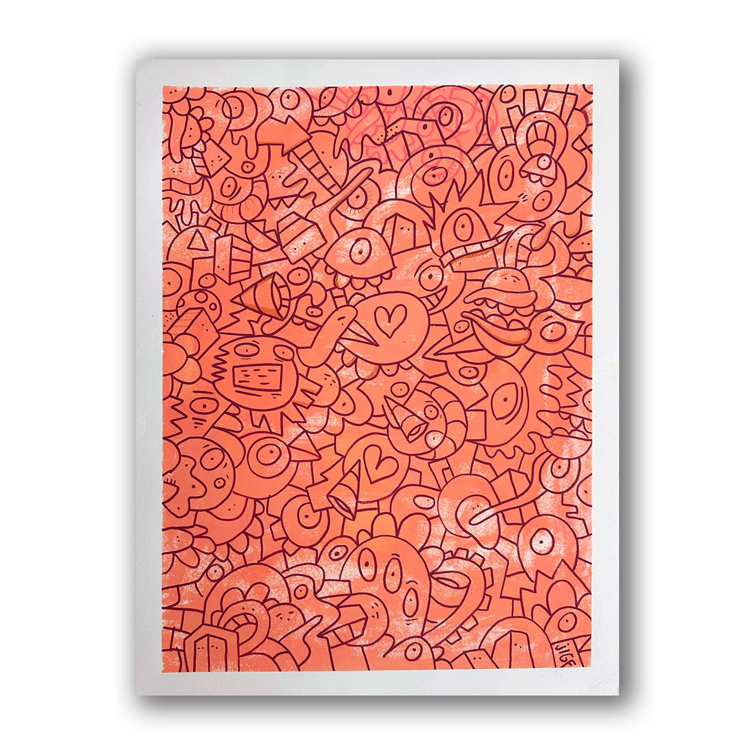 Etude papier Monochrome - Pièce unique - 50X65 cm