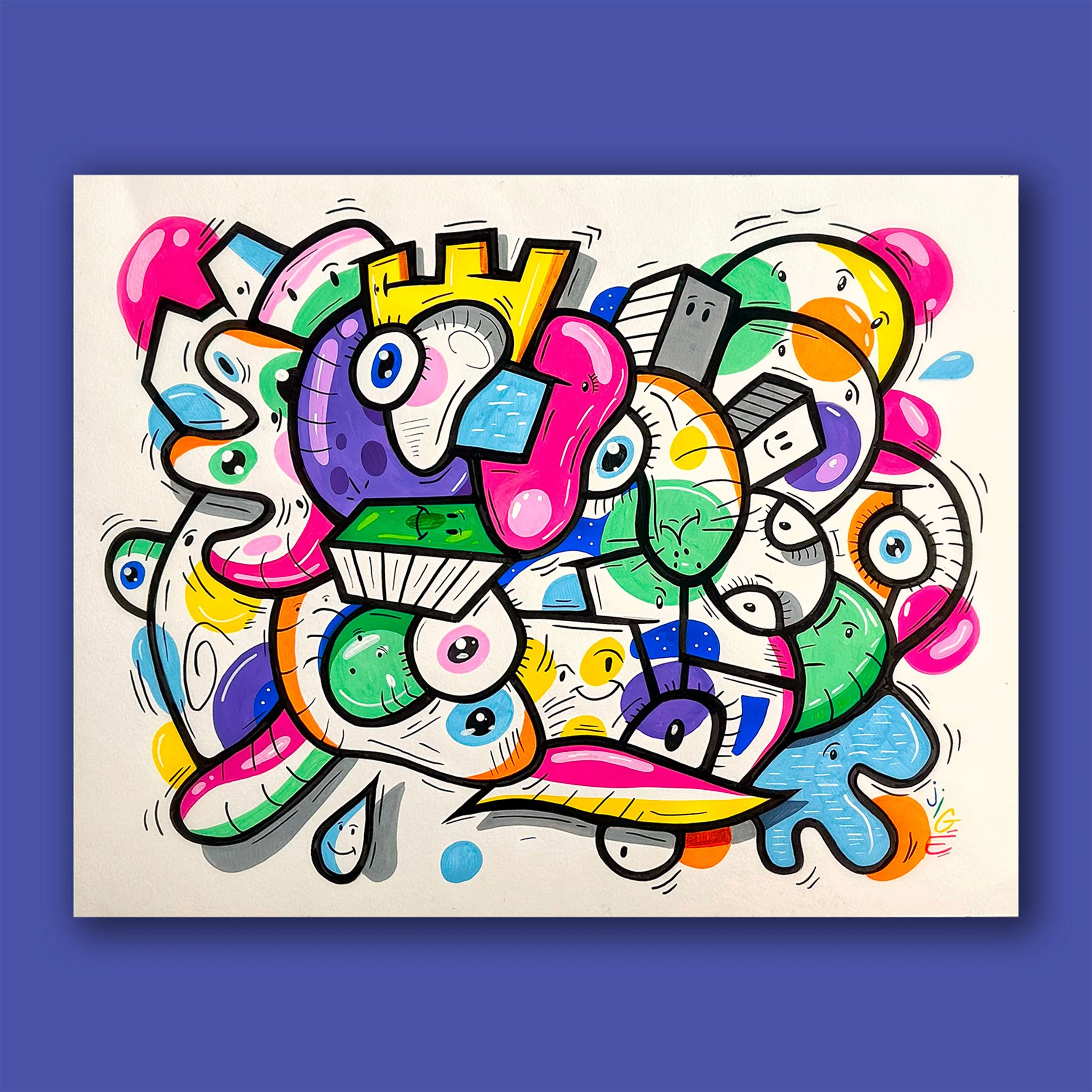 Etude papier Yoshi 2 - Pièce unique - 50x65 cm