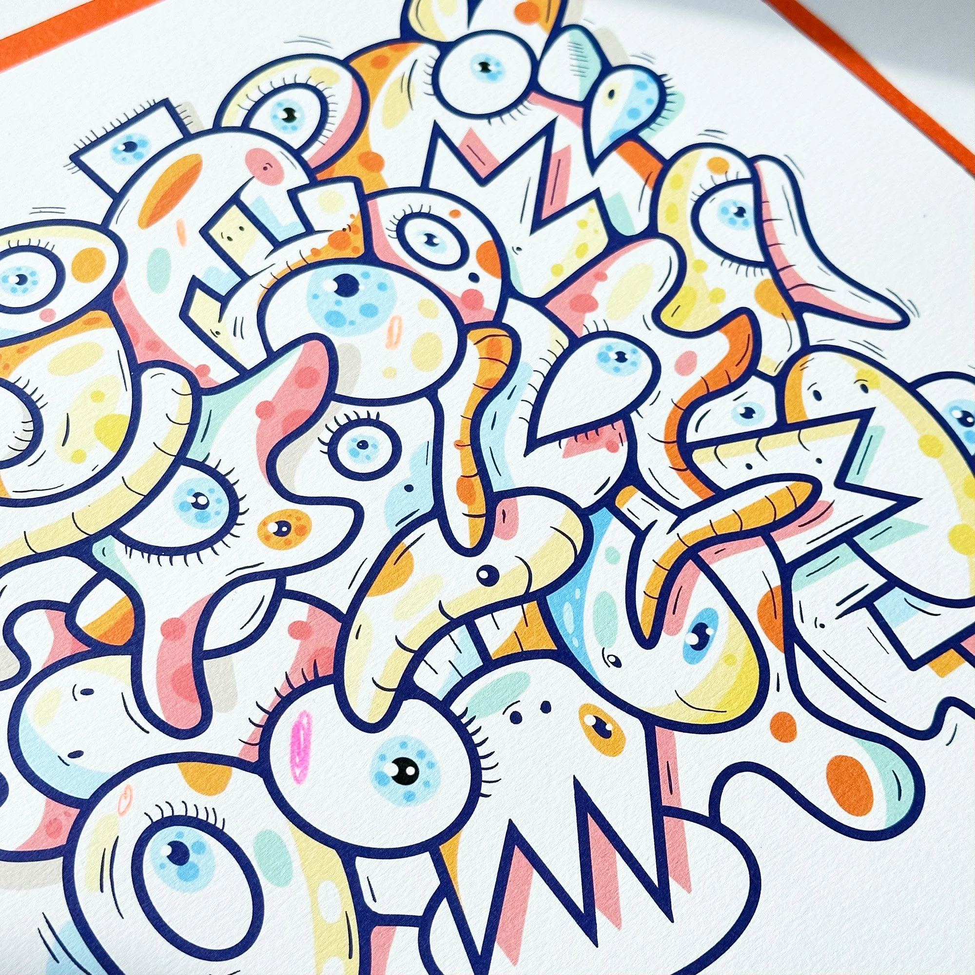 mage du print rehaussé à la main "SUNSET" par l'artiste Jigé-Lille