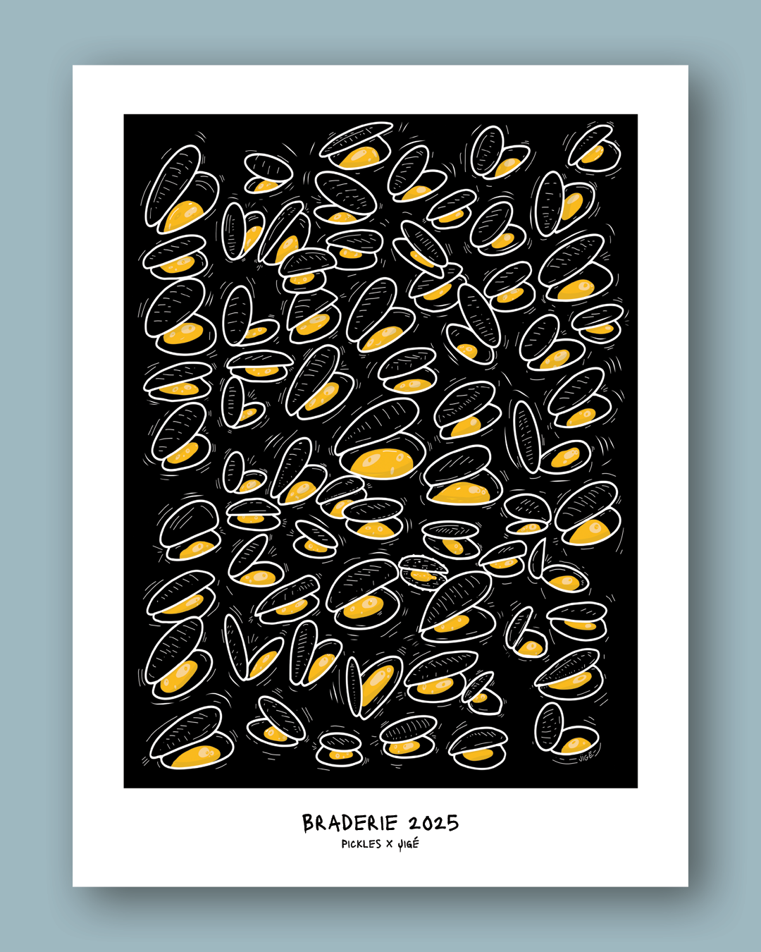 Affiche de moule pour la braderie de Lille design par l'artiste Jigé