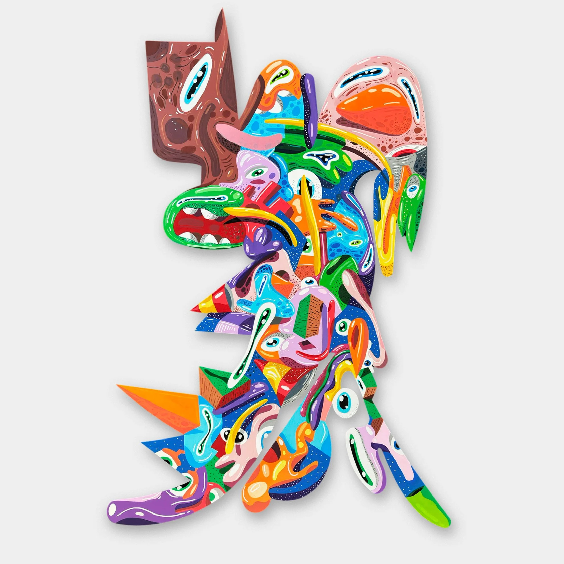 Chien chien - Pièce unique - 123x63 cm