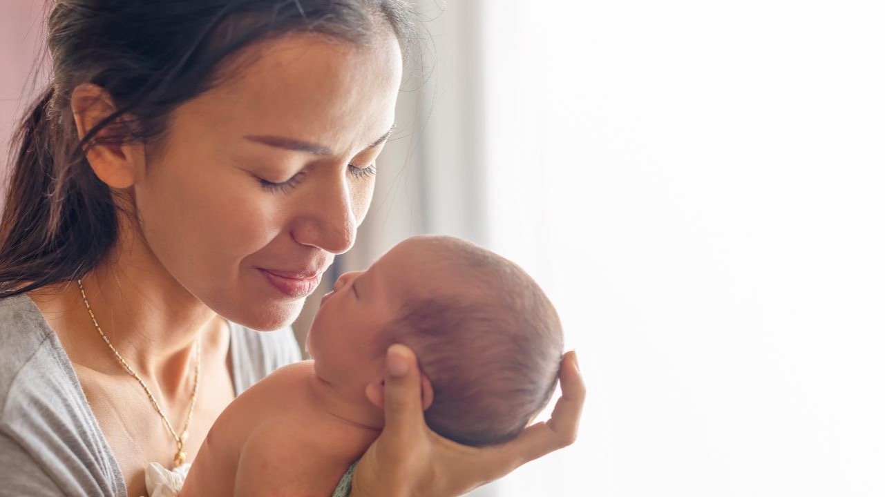 happy mother with her newborn