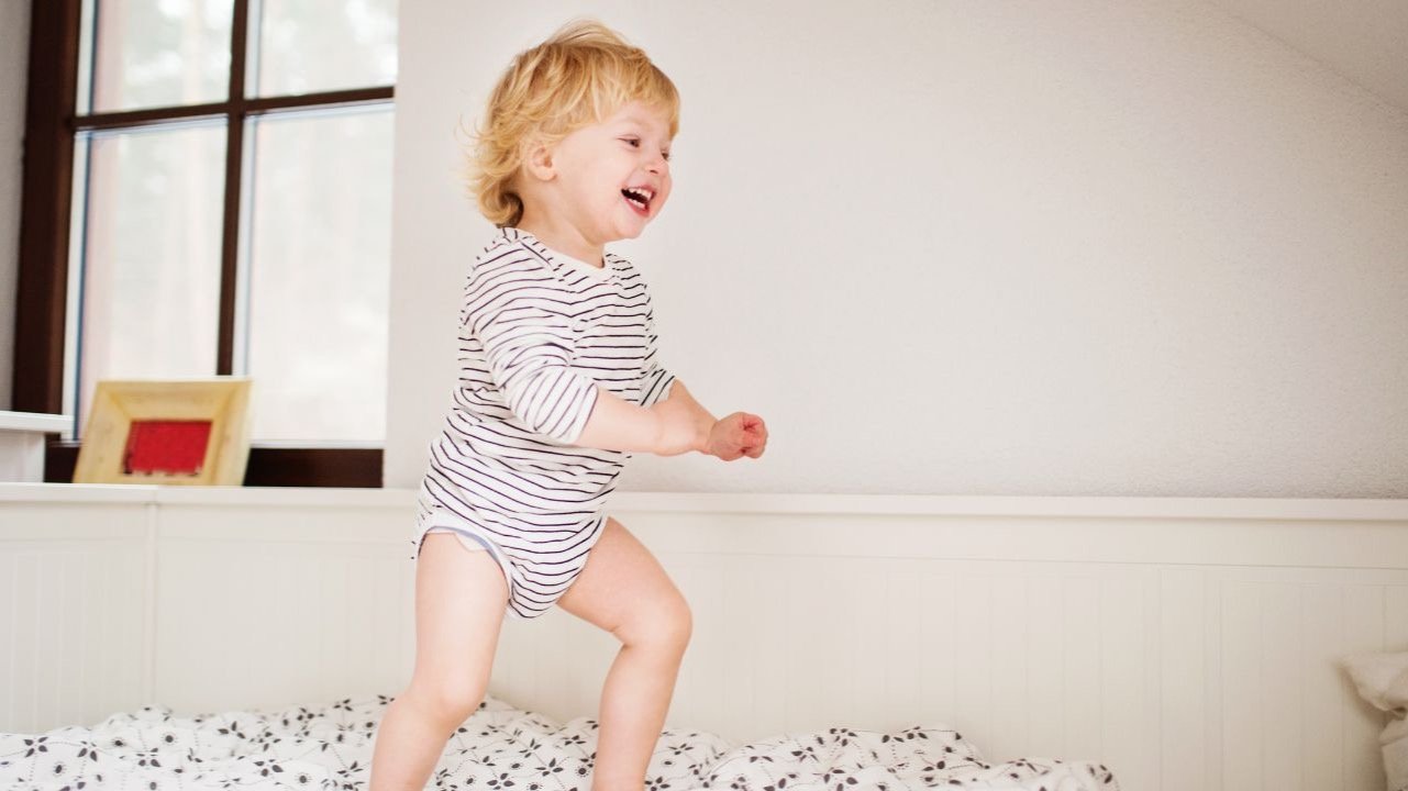 toddler running around