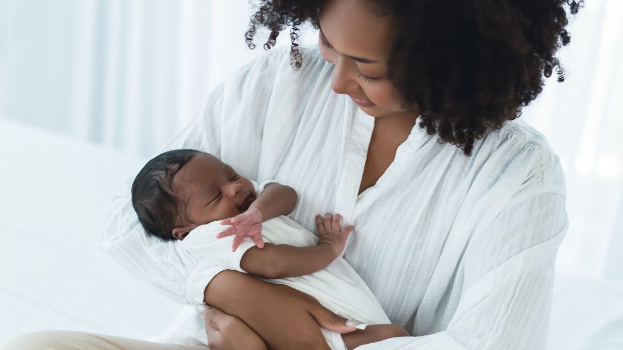 happy mother with her newborn