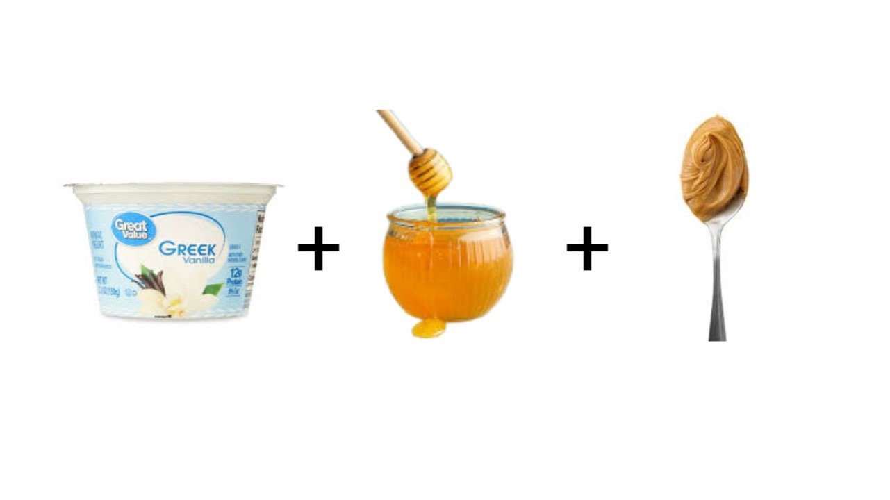 greek yogurt, honey and peanutbutter