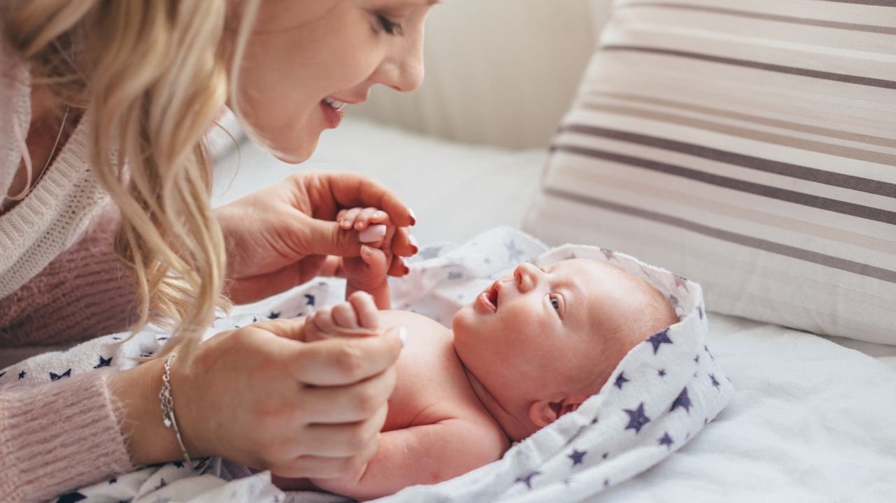 happy mother with her newborn