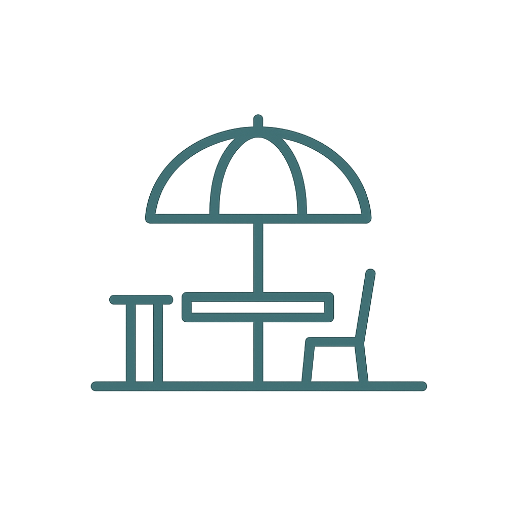 Amenity icon for outdoor seating area available to residents