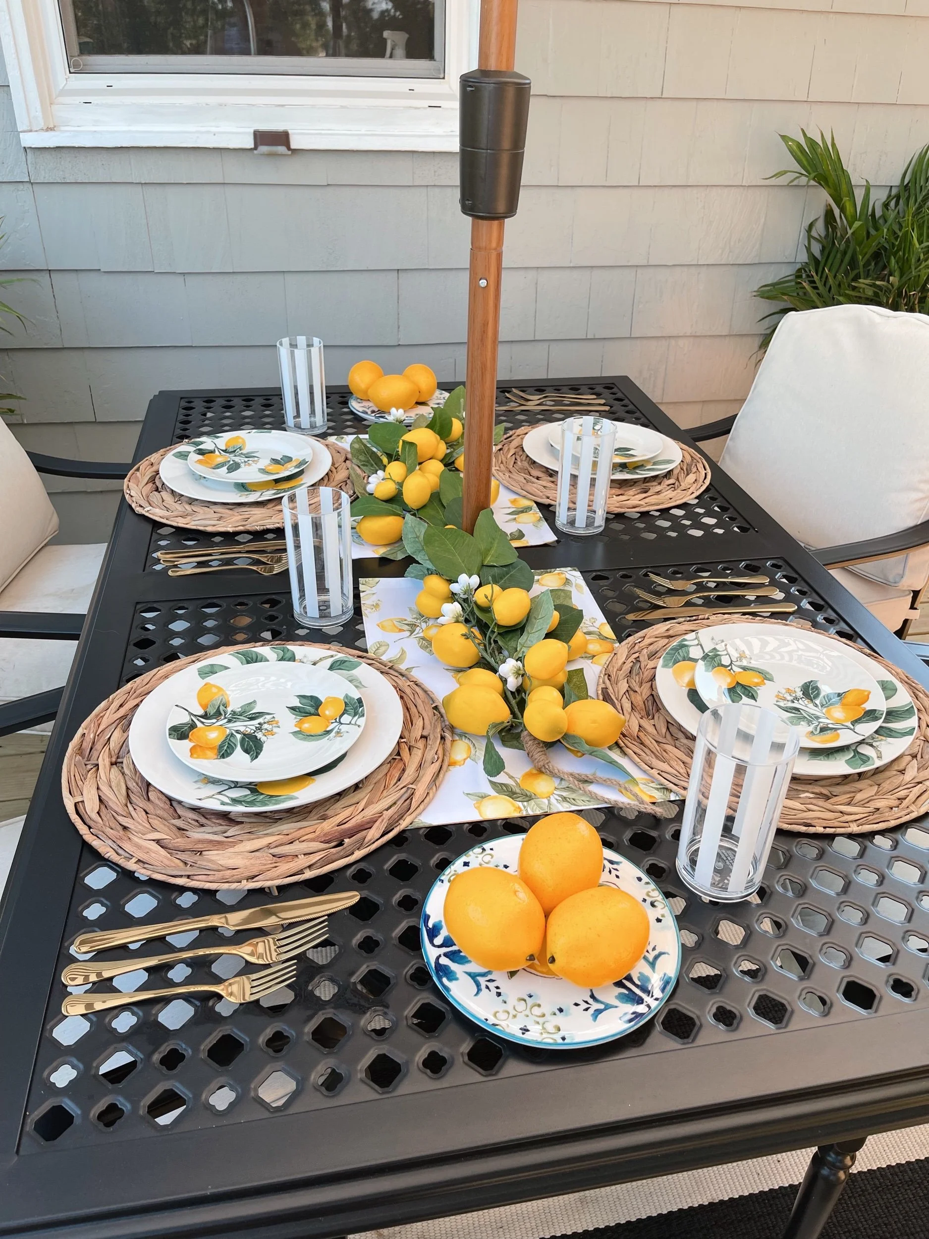 Citrus Summer Patio Tablescape