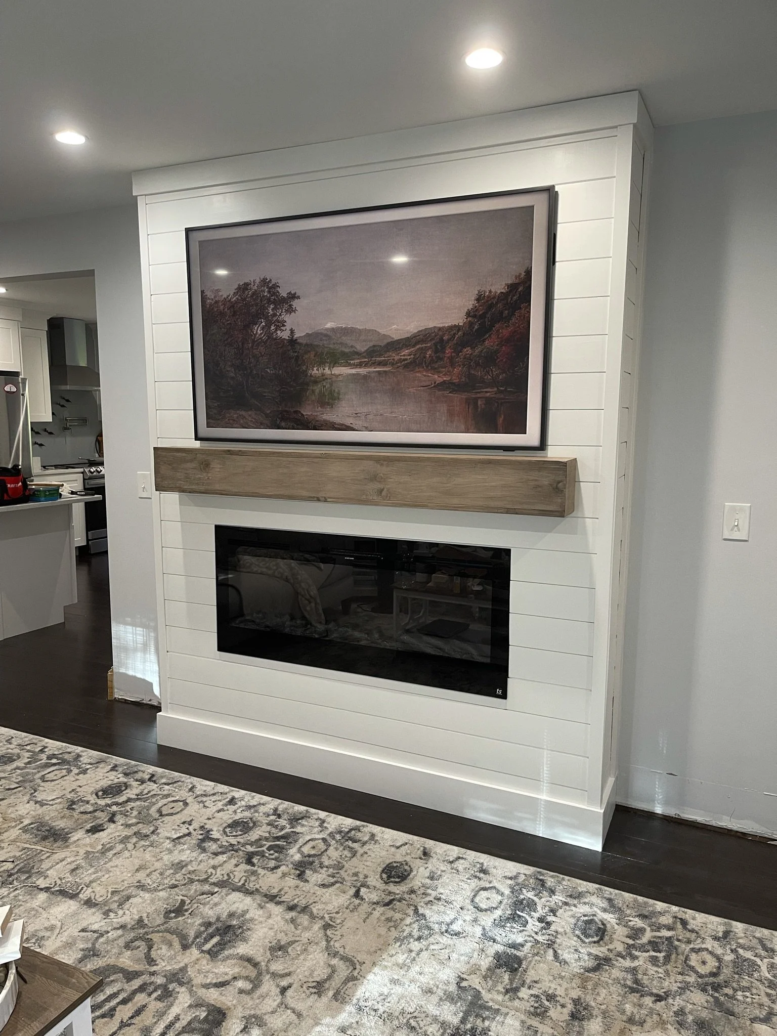 DIY Electric Shiplap Fireplace + Samsung Frame TV 