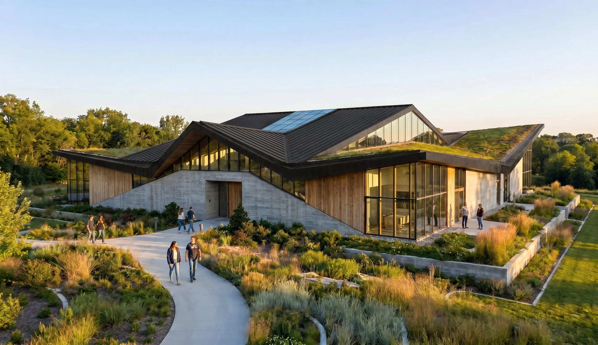Set within the landscape as an extension of the terrain itself, the Ecological Research Institute is conceived as a place where architecture, science, and nature converge.