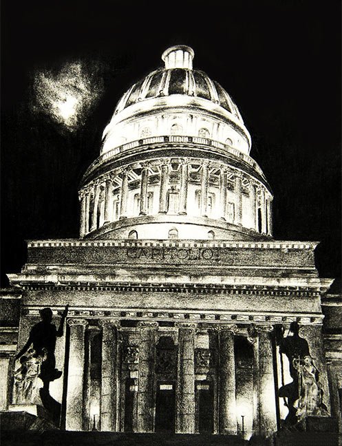 Alex Ginard drawing Cuba Capitol
