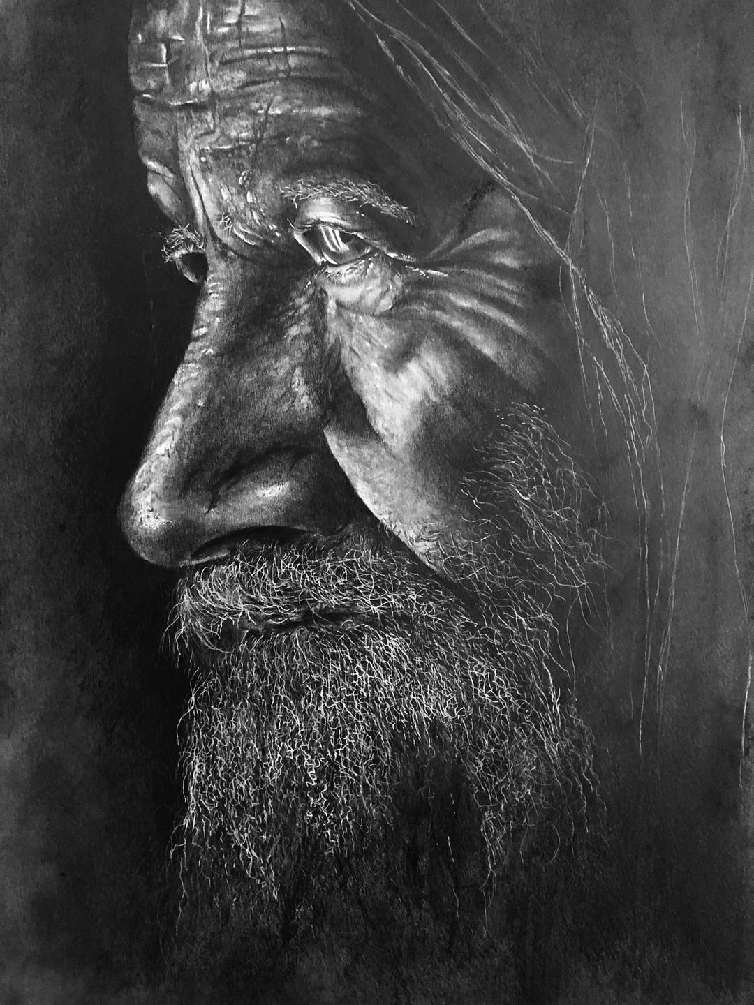 Alex Ginard art - old man drawing