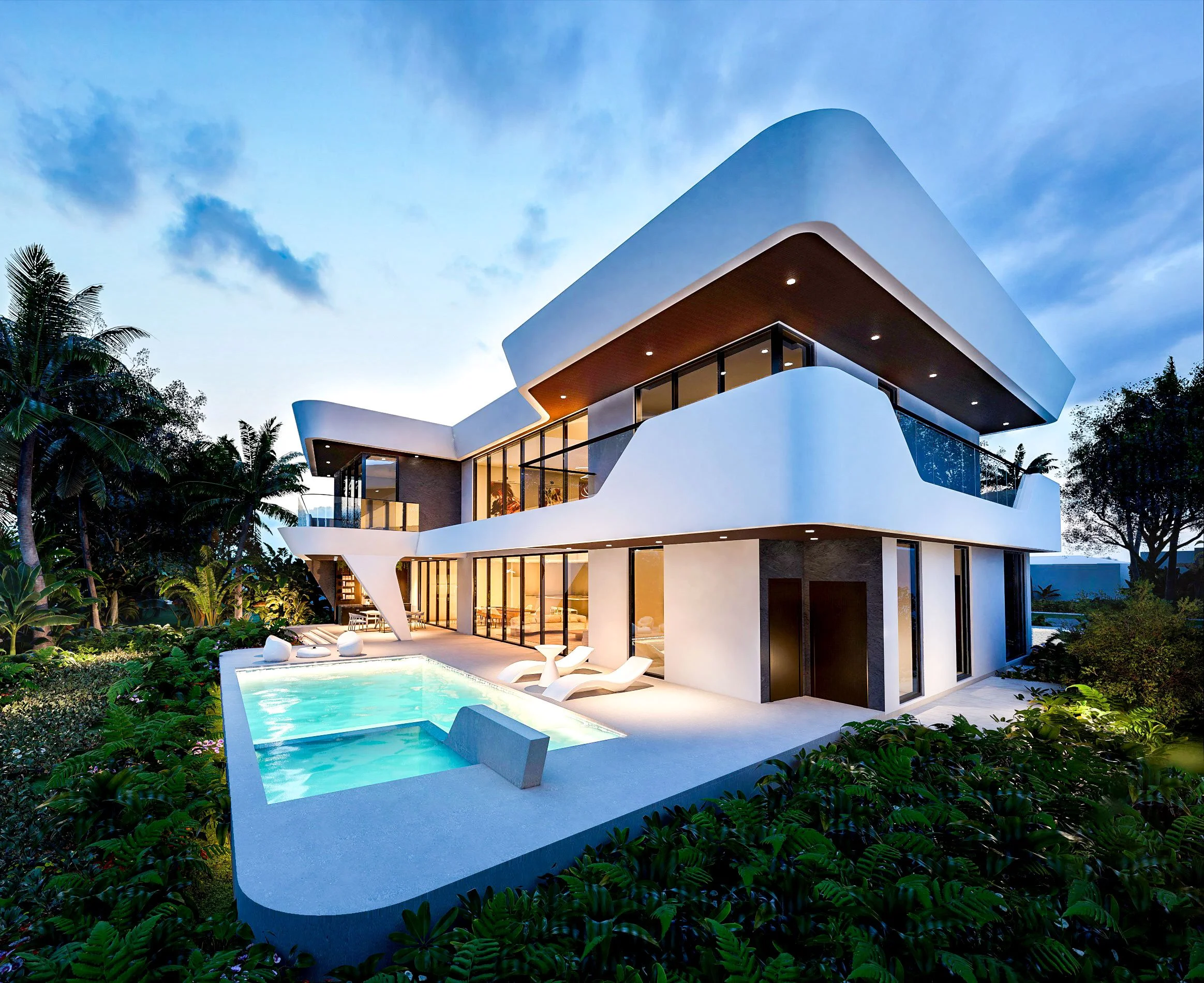 Wave House is a high-end modern home in Coconut Grove, designed by Ginard Studio.