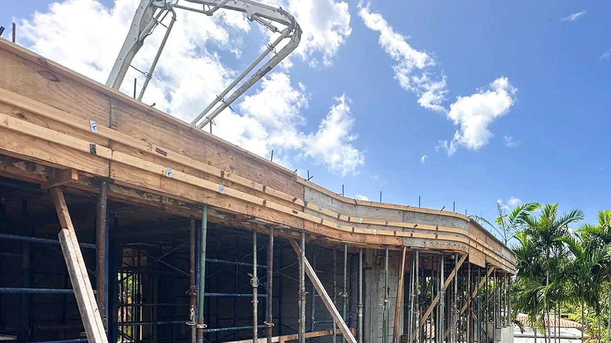 A Day on Site — Pouring the Concrete Roof at Wave House, Coconut Grove, Miami Florida