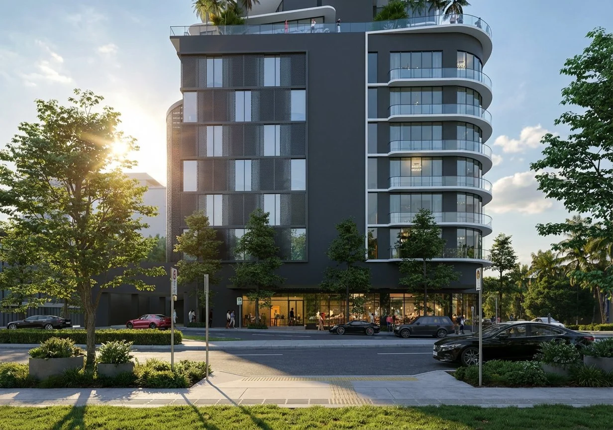 The project's signature curved structural elements, which will define portions of the building's contemporary character, are already taking shape through carefully engineered concrete formwork.
