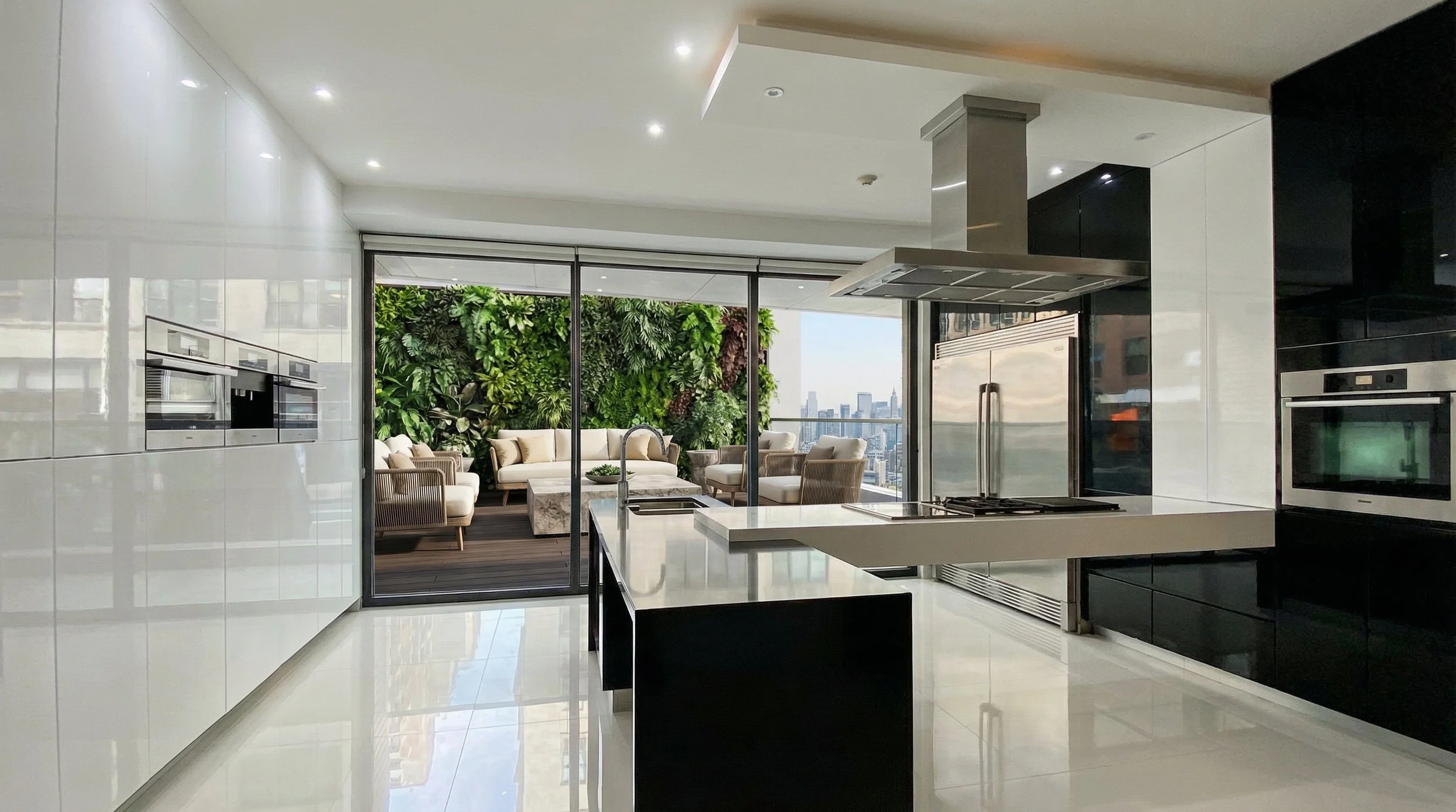 Located on the 17th floor of a modern residential tower in Santa Fe, Mexico City, Torres Penthouse is a 5,000-square-foot luxury interior project conceived and executed through a full design-and-build approach.