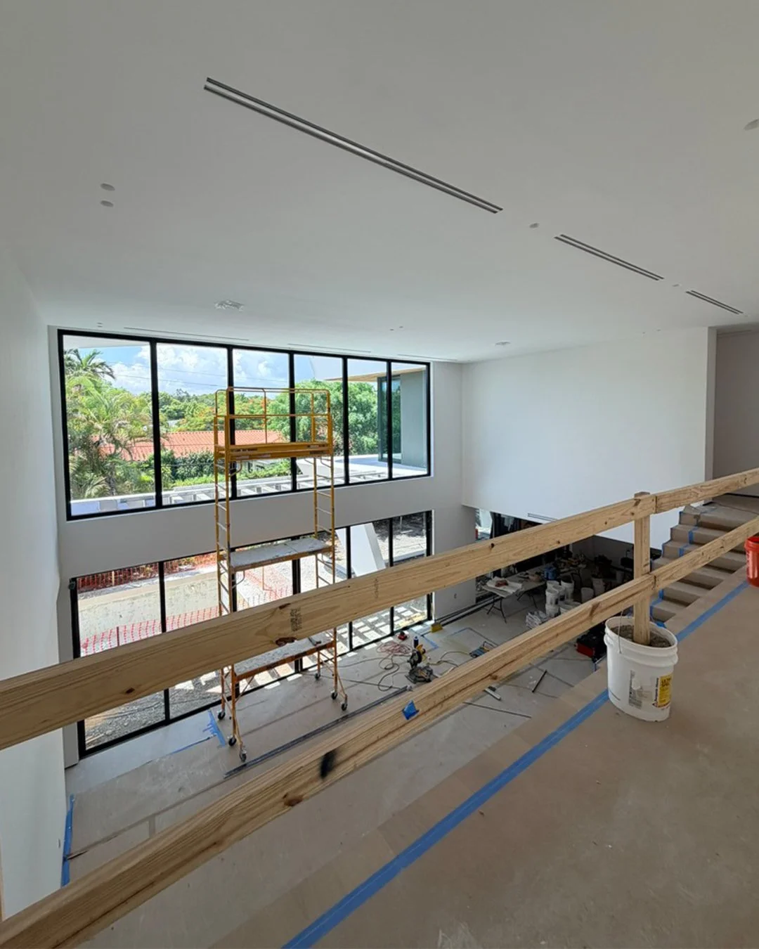 Construction progress at Wave House, a high-end luxury home designed by Coconut Grove architecture firm Ginard Studio.