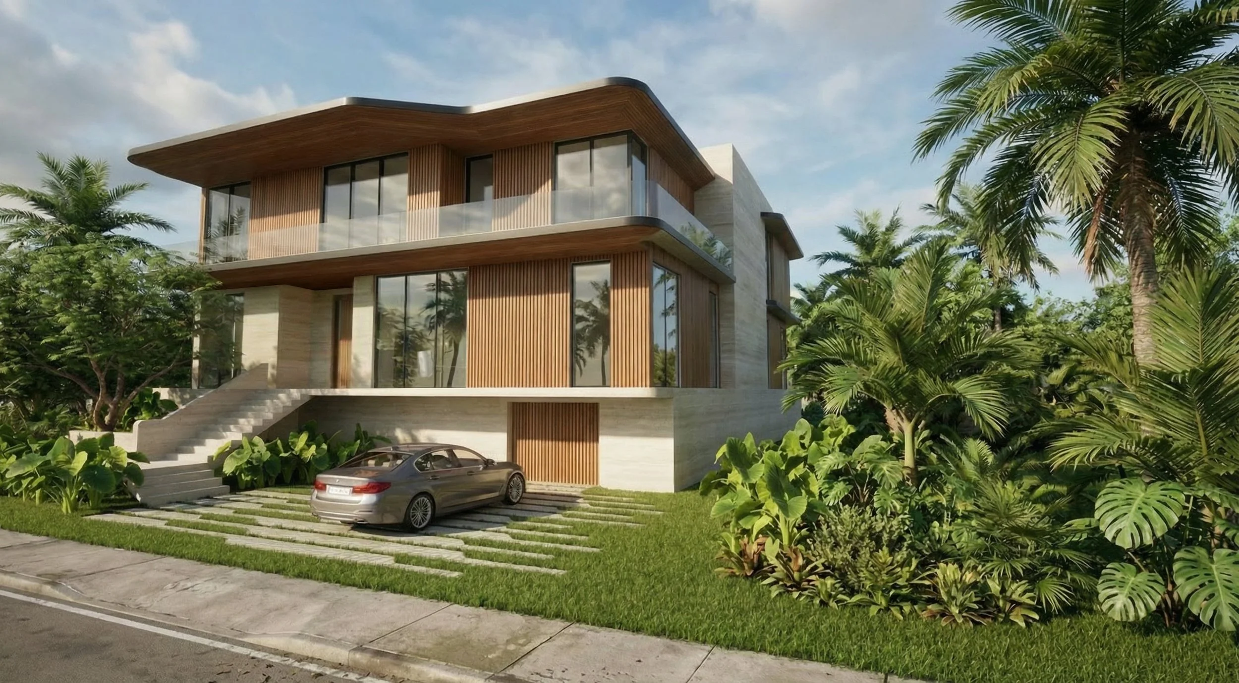 The material palette for Villa Acquara combines contemporary architectural precision with the warmth associated with classic nautical design.