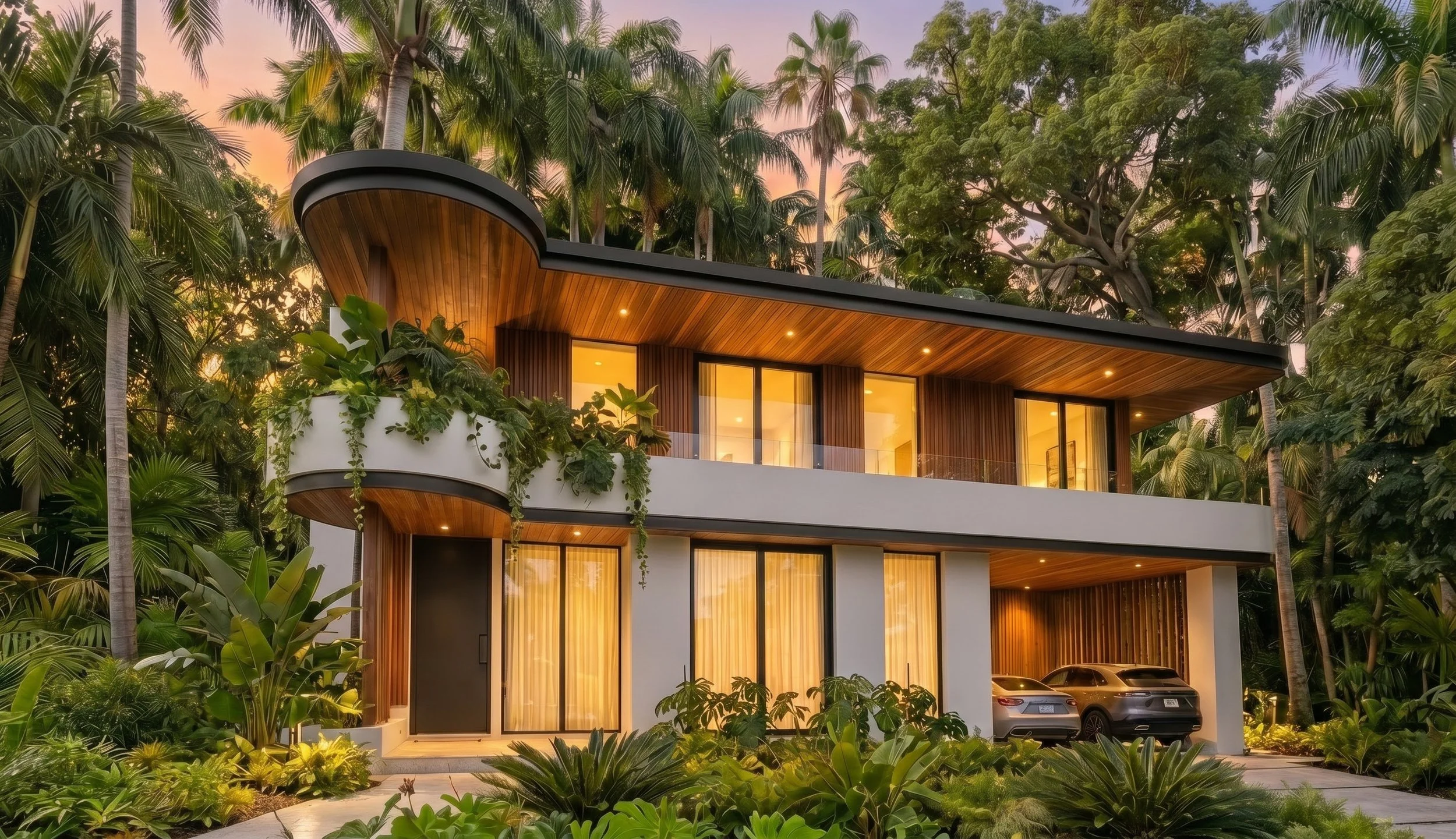 The architectural concept is built around a dialogue between geometry and softness. Clean horizontal lines establish a strong architectural framework, while carefully placed curves introduce movement and soften the overall composition.