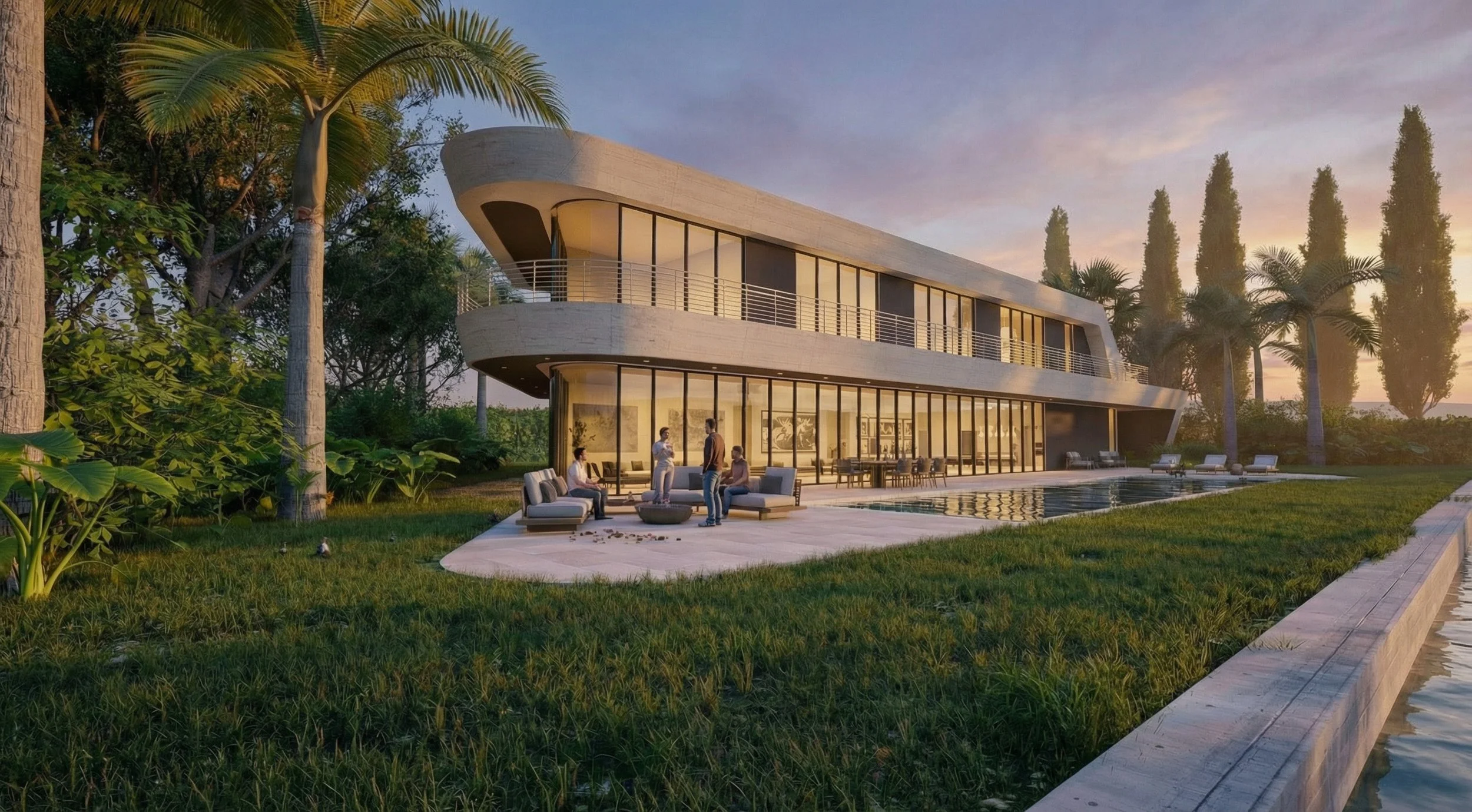 S House | Inspired by the elegant movement of a yacht, this high-end residential architectural project is a modern luxury retreat that masterfully combines simple forms with soft curves.