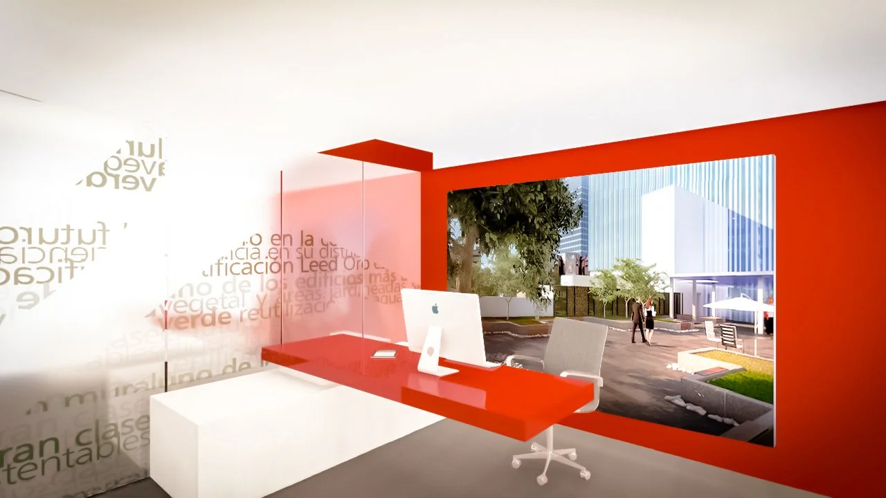 In the modern office area, functional sophistication meets cutting-edge design, with high-end custom furniture and minimalist decor that promotes productivity and creativity.