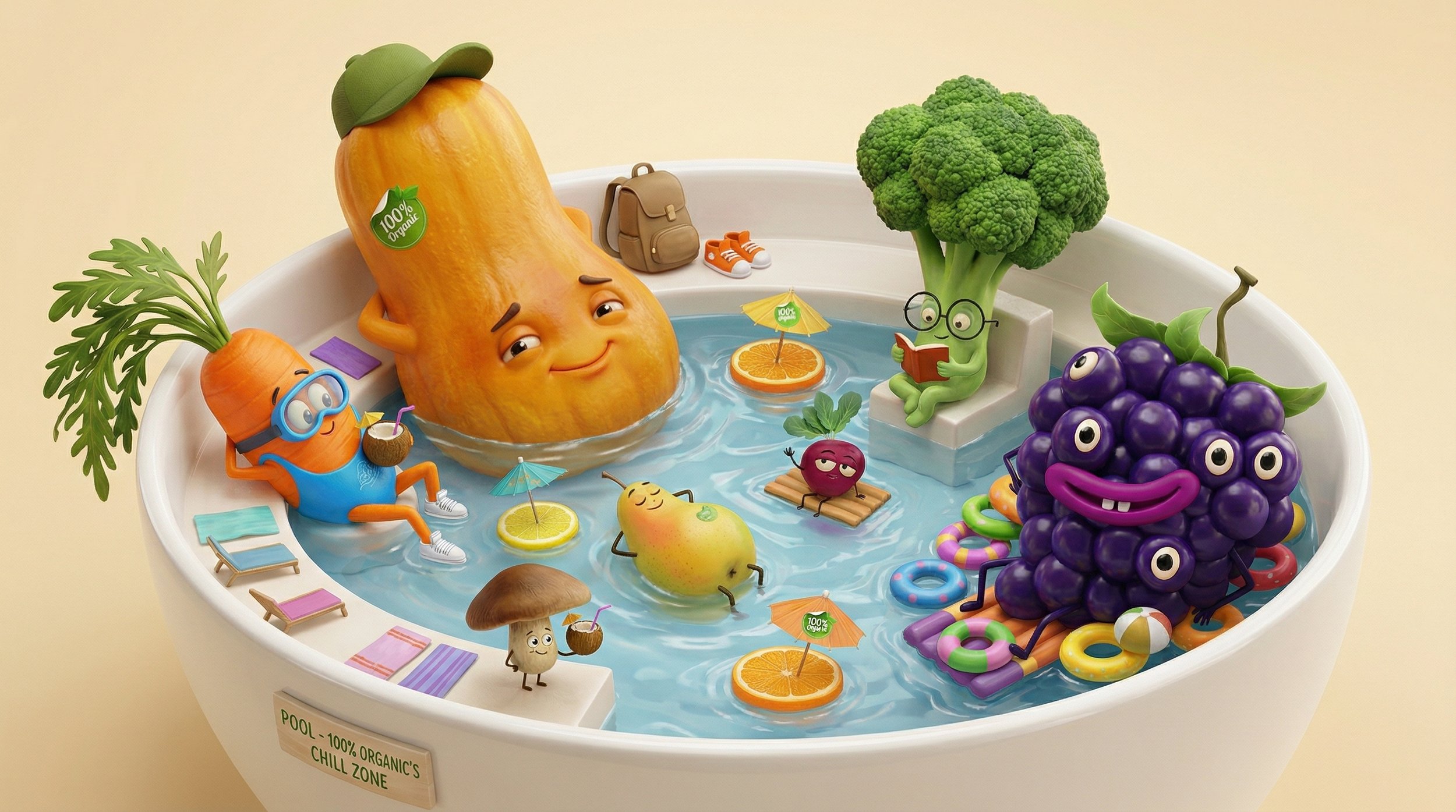 organic fruits and vegetables illustrations