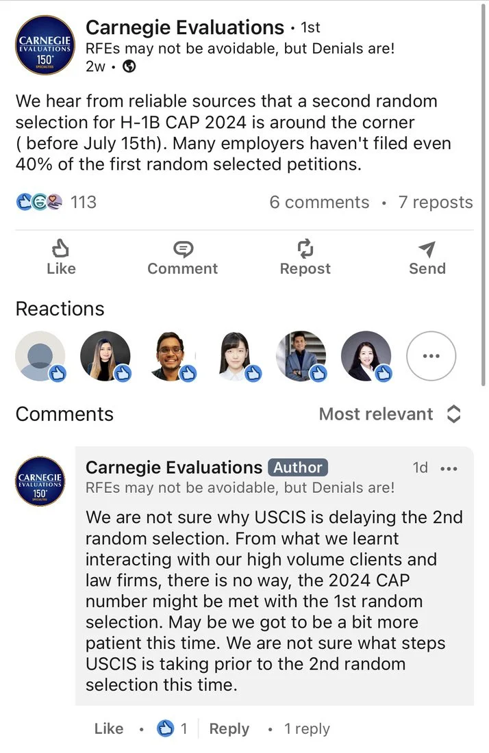 H1B Second Lottery FY2024