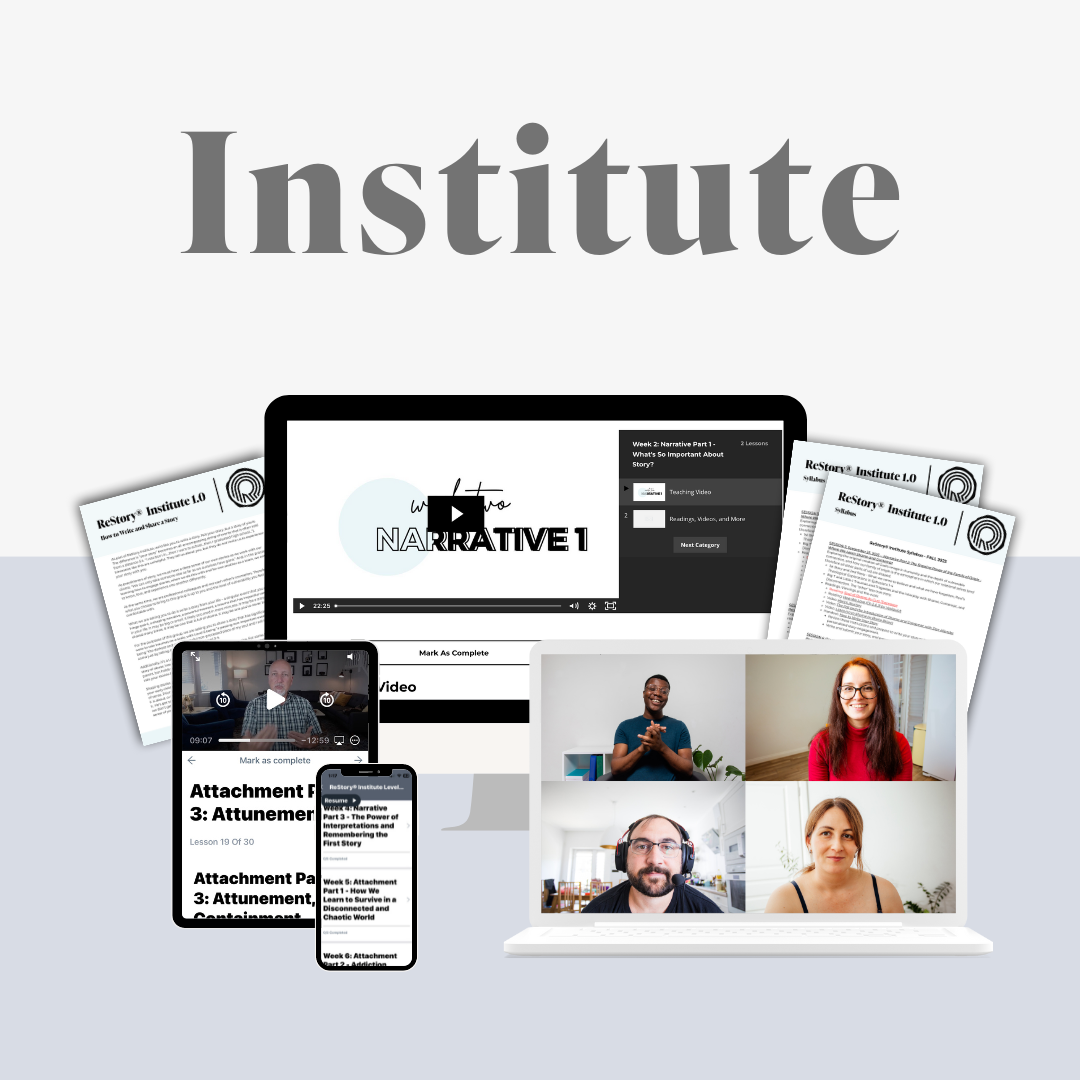 A course pack showcases all that students receive in the storywork training at ReStory Counseling.