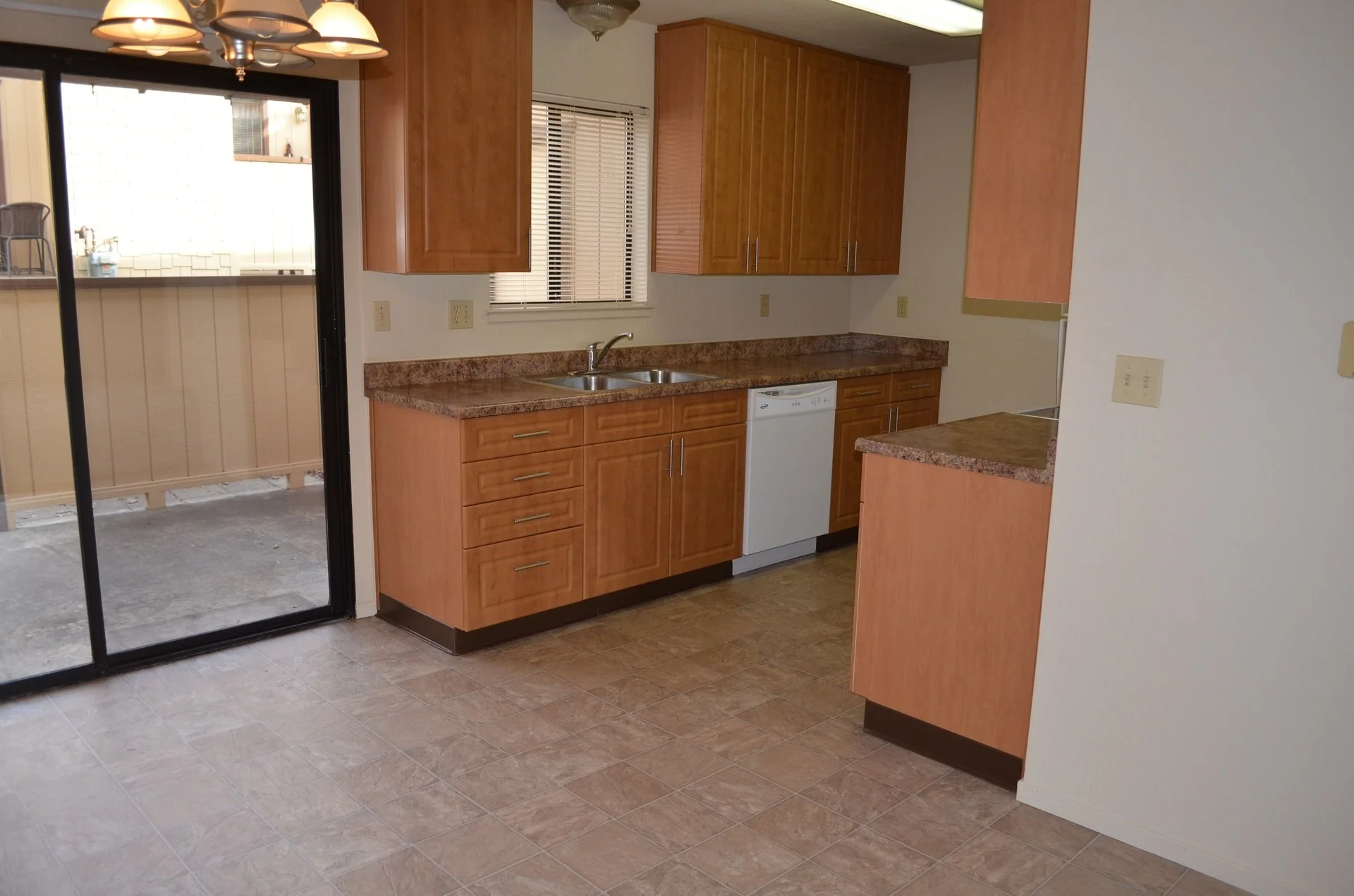 2-Bedroom townhome - kitchen, facing private patio