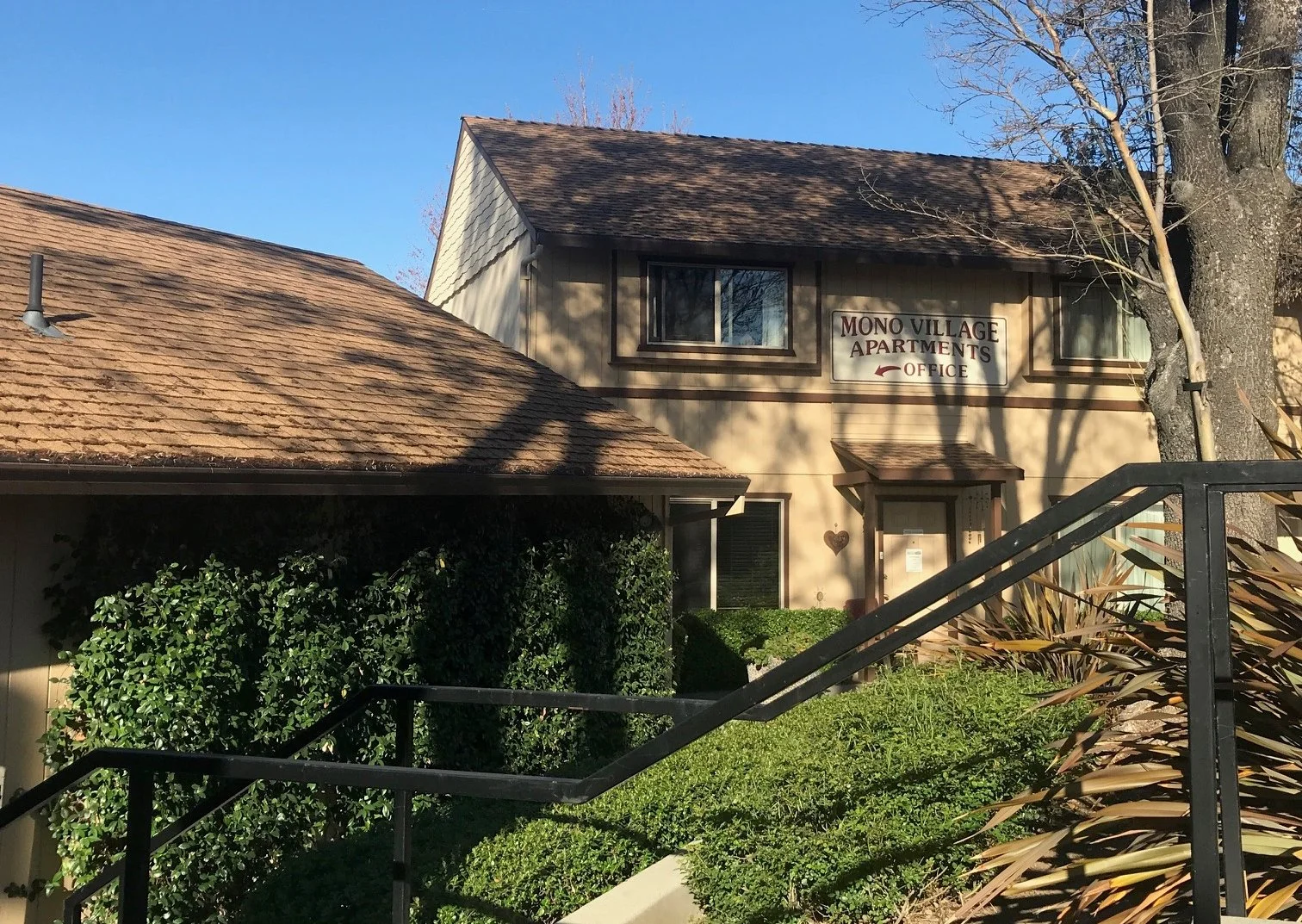 Exterior view of building and landscaping