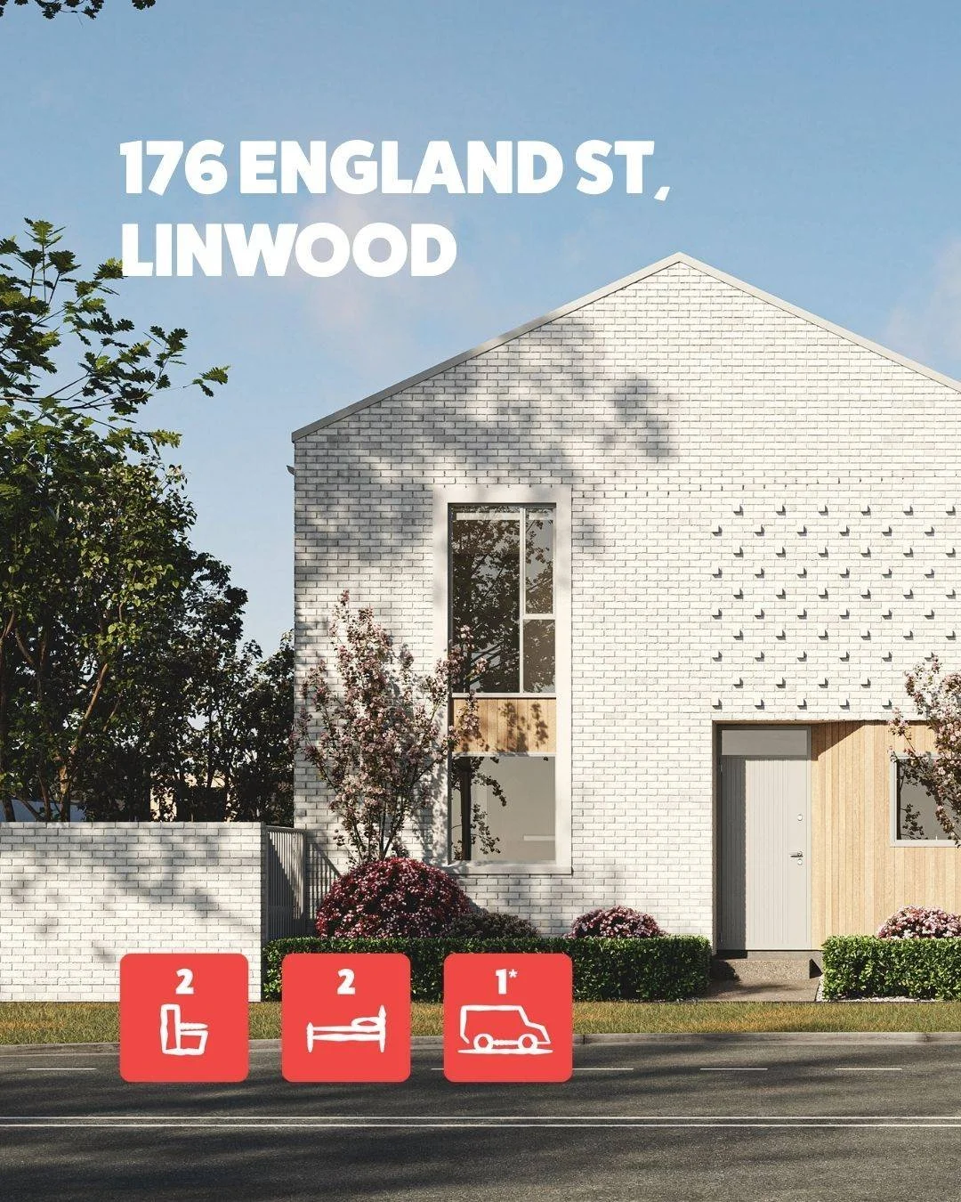 Located in the heart of Linwood, 176 England Street blends architectural appeal with low-maintenance functionality.

With prices starting from $519,000, they&rsquo;re perfect for first-home buyers and investors. 

Each includes a dedicated off-street