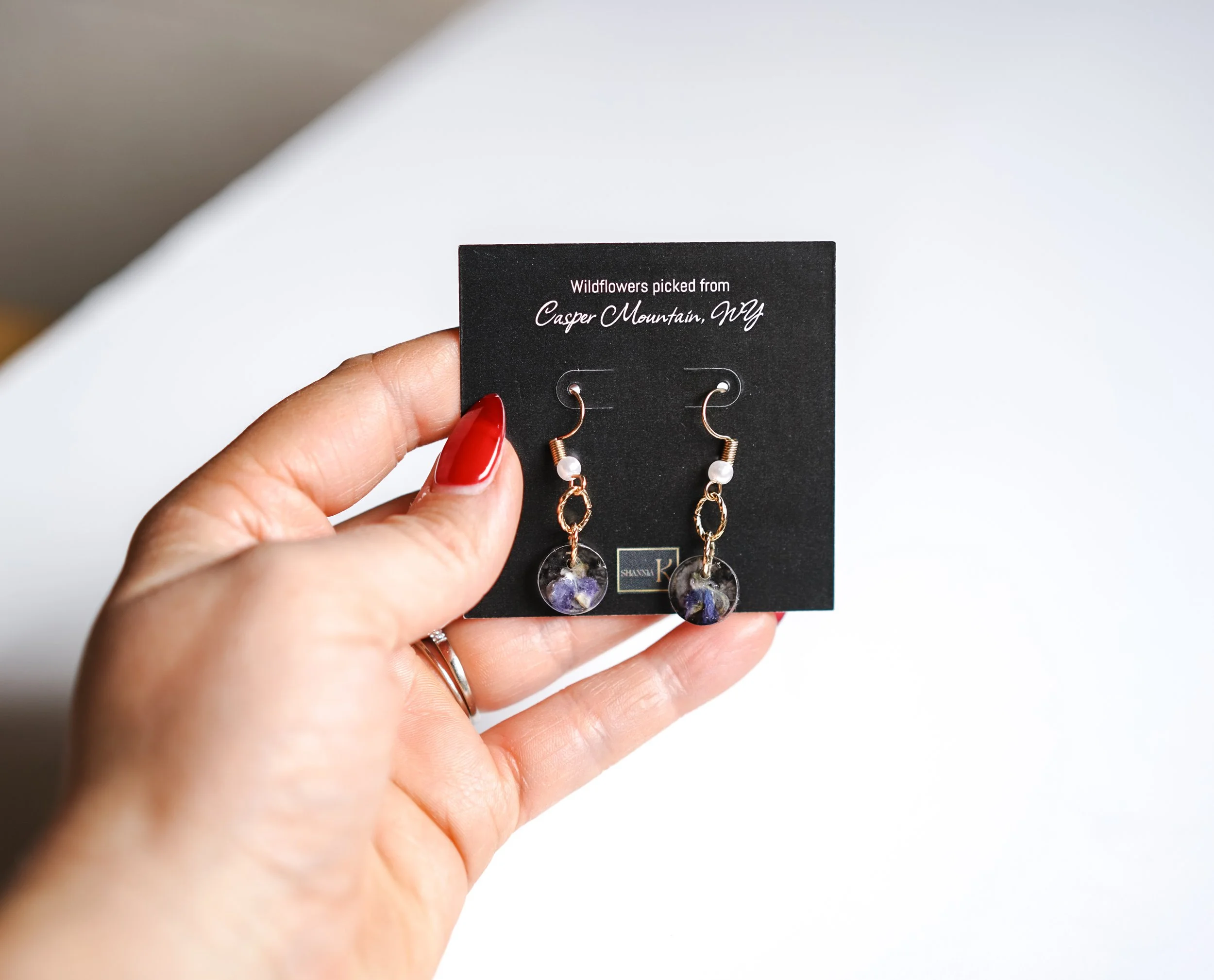 Small Purple Flower Dangle Earrings 4.JPG