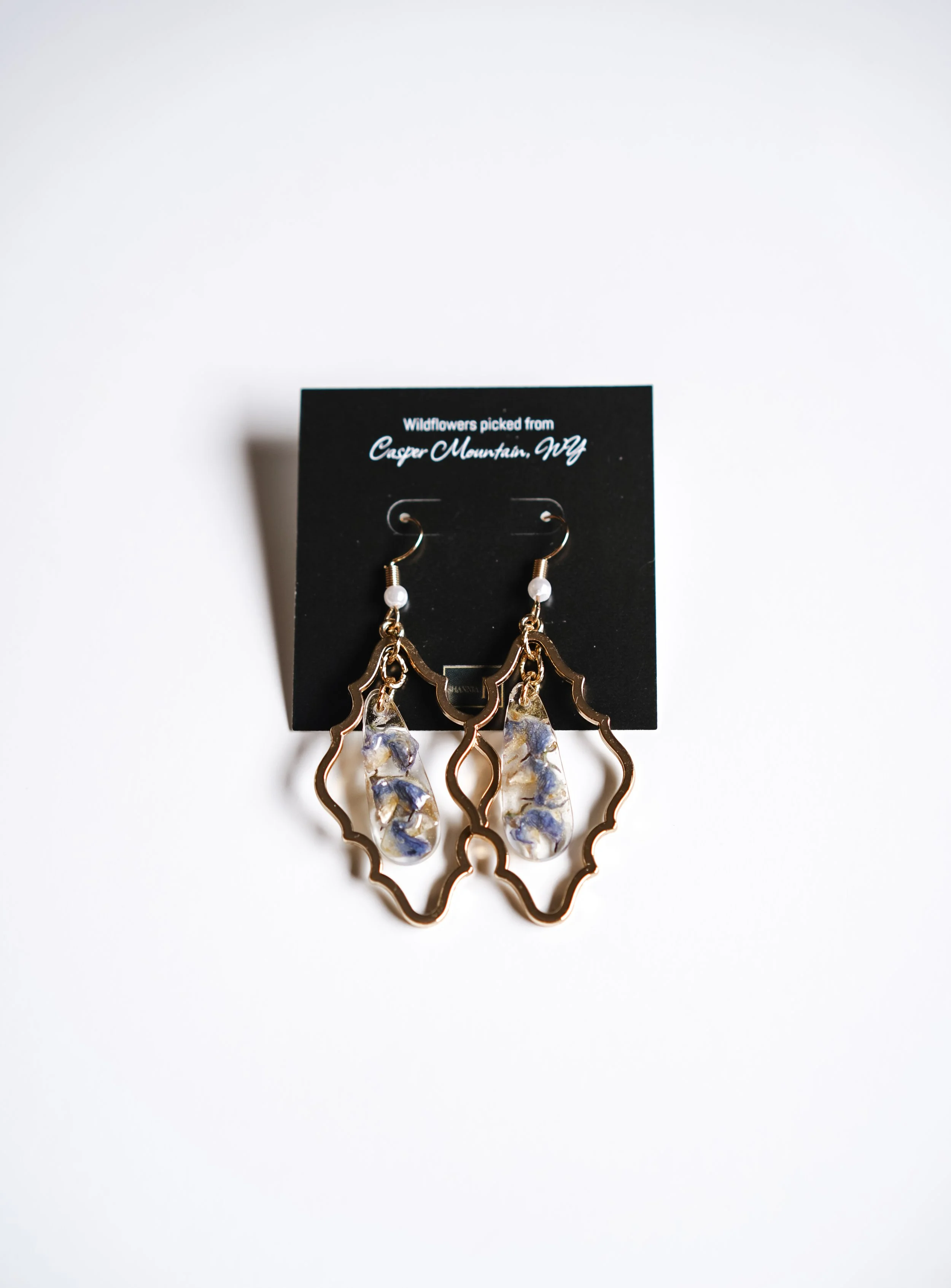 Purple Flower Long Dangle Earrings 3.JPG