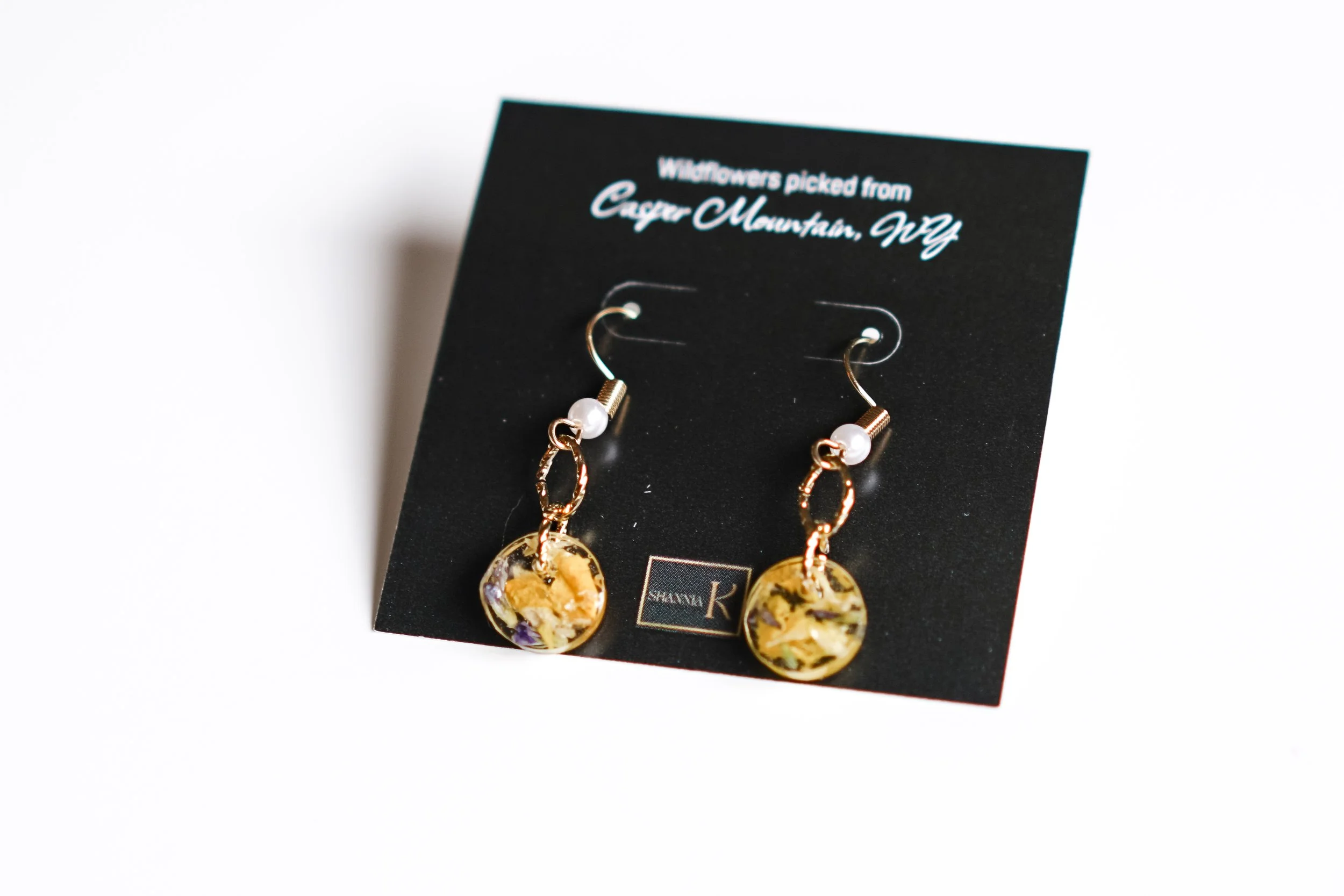 Small Yellow Flower Dangle Earrings