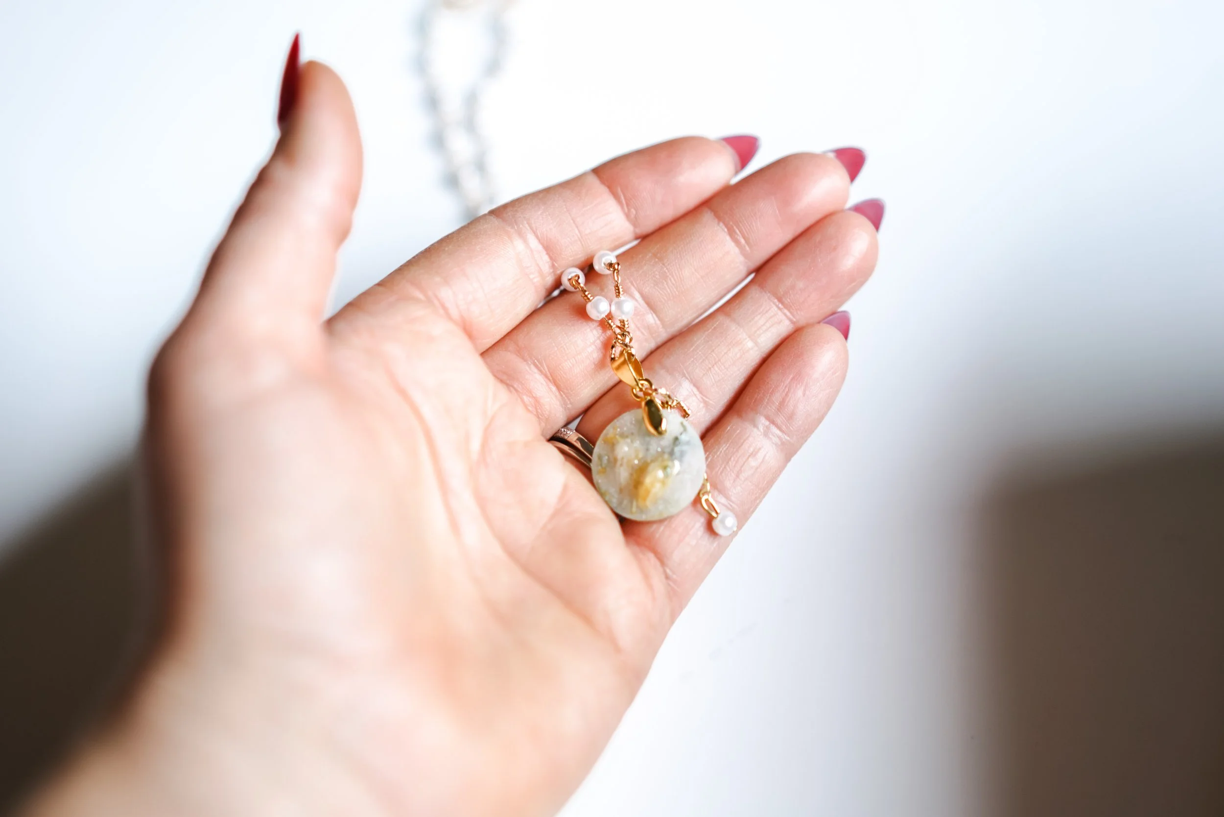 Yellow Flower Pearl Necklace 2.JPG