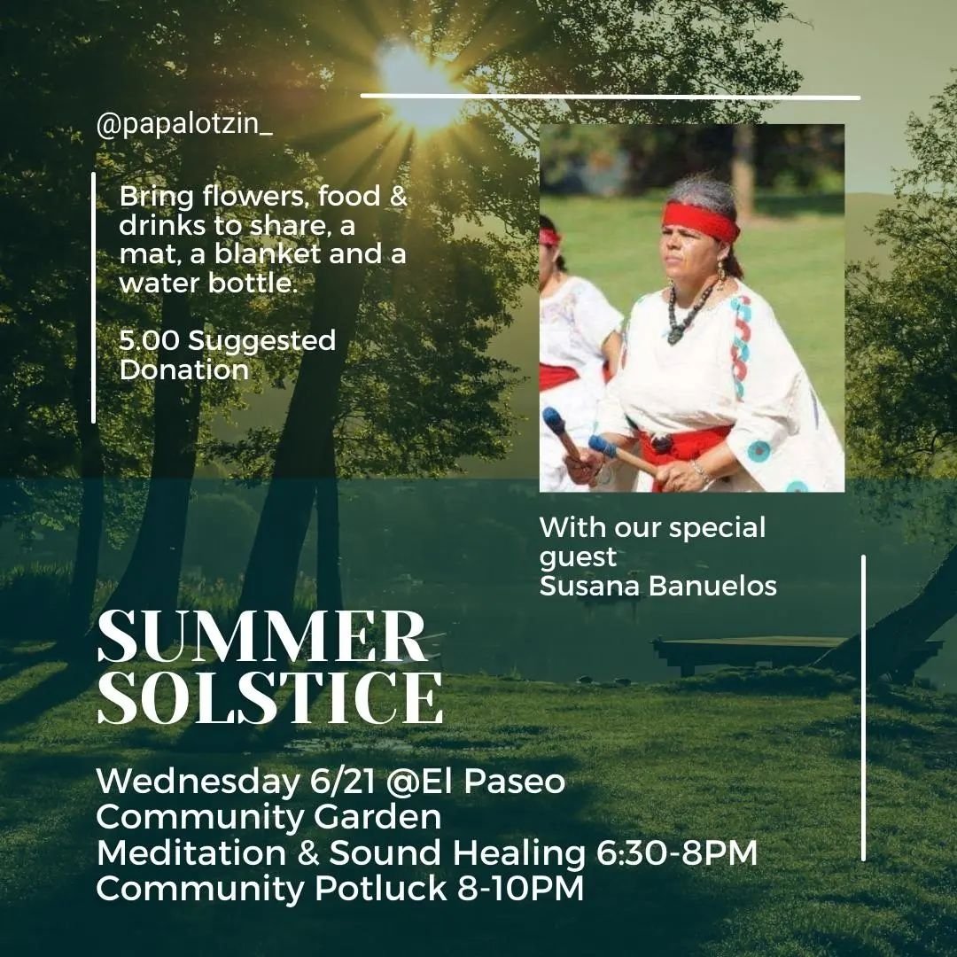✨️T O M O R R O W / 
M A &Ntilde; A N A ✨️

Wednesday, June 21st
6:30PM-8:30PM
Pilsen, Chicago

🌞

Join us, unete a nosotros in welcoming the Summer Solstice! 

🌷 With special guest Elder Susana Banuelos 

Let&rsquo;s connect, honor the sun and all
